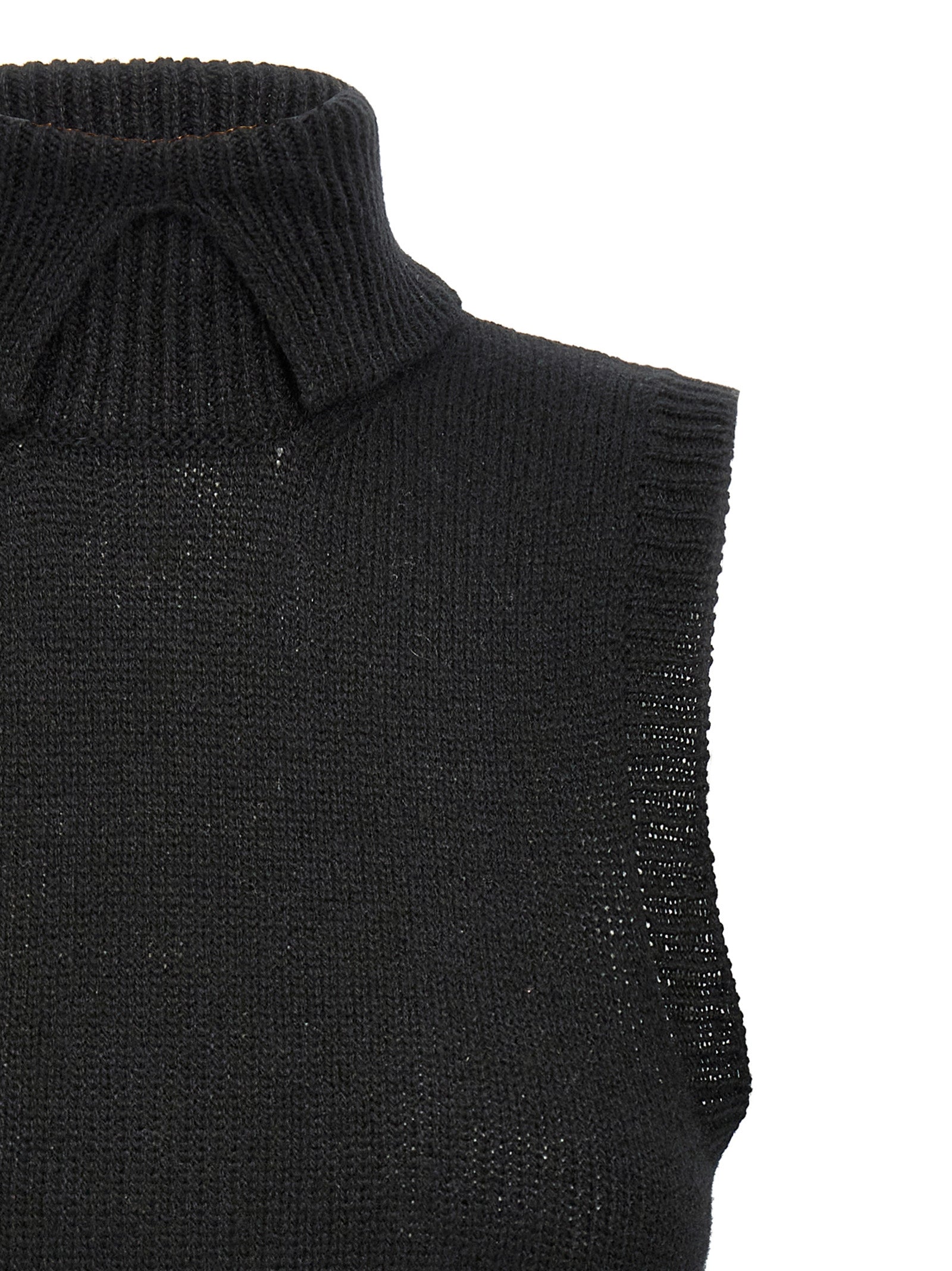 Prada Black Cashmere Sleeveless Jacket