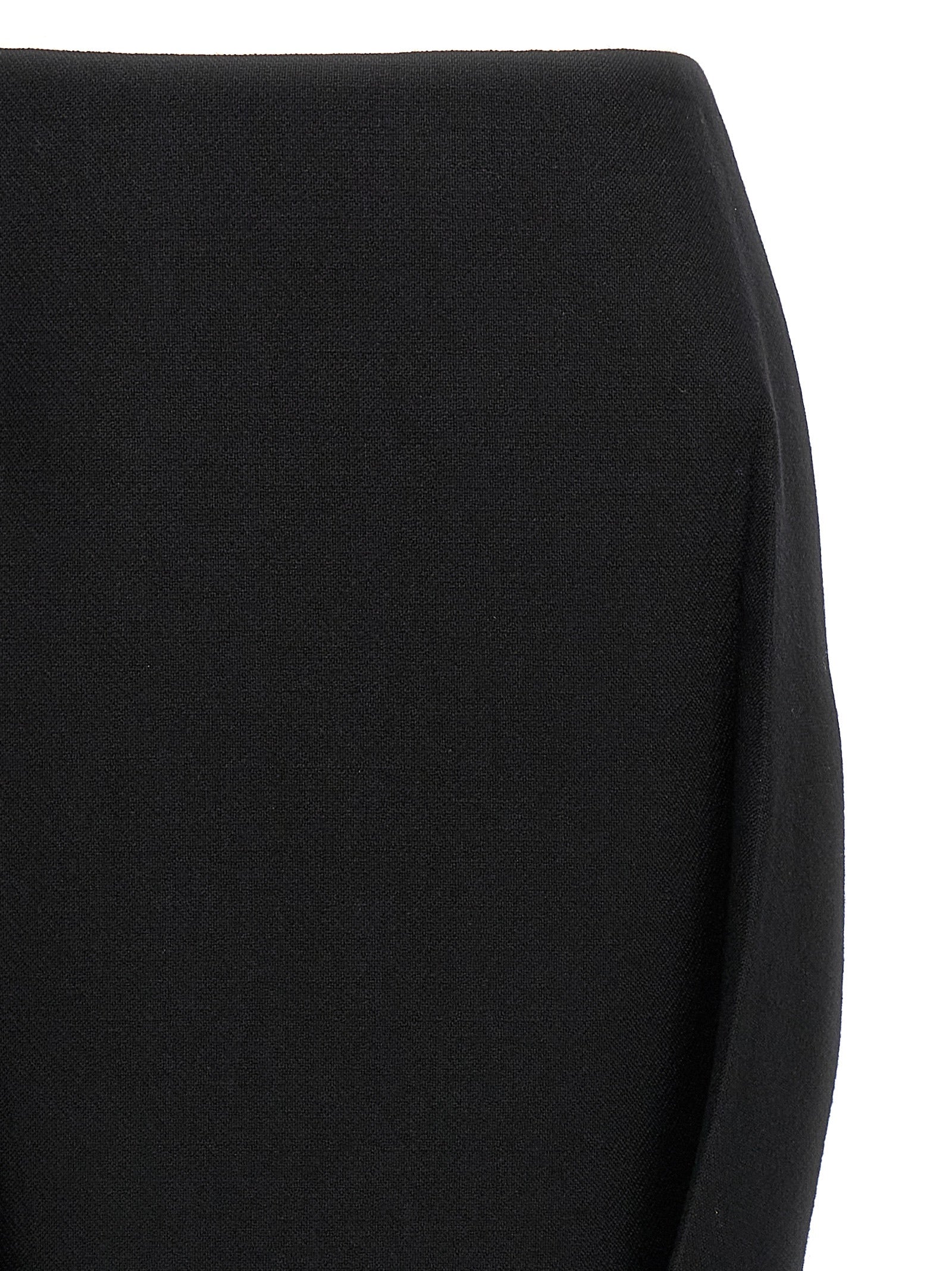 Prada Black Virgin Wool Midi Skirt