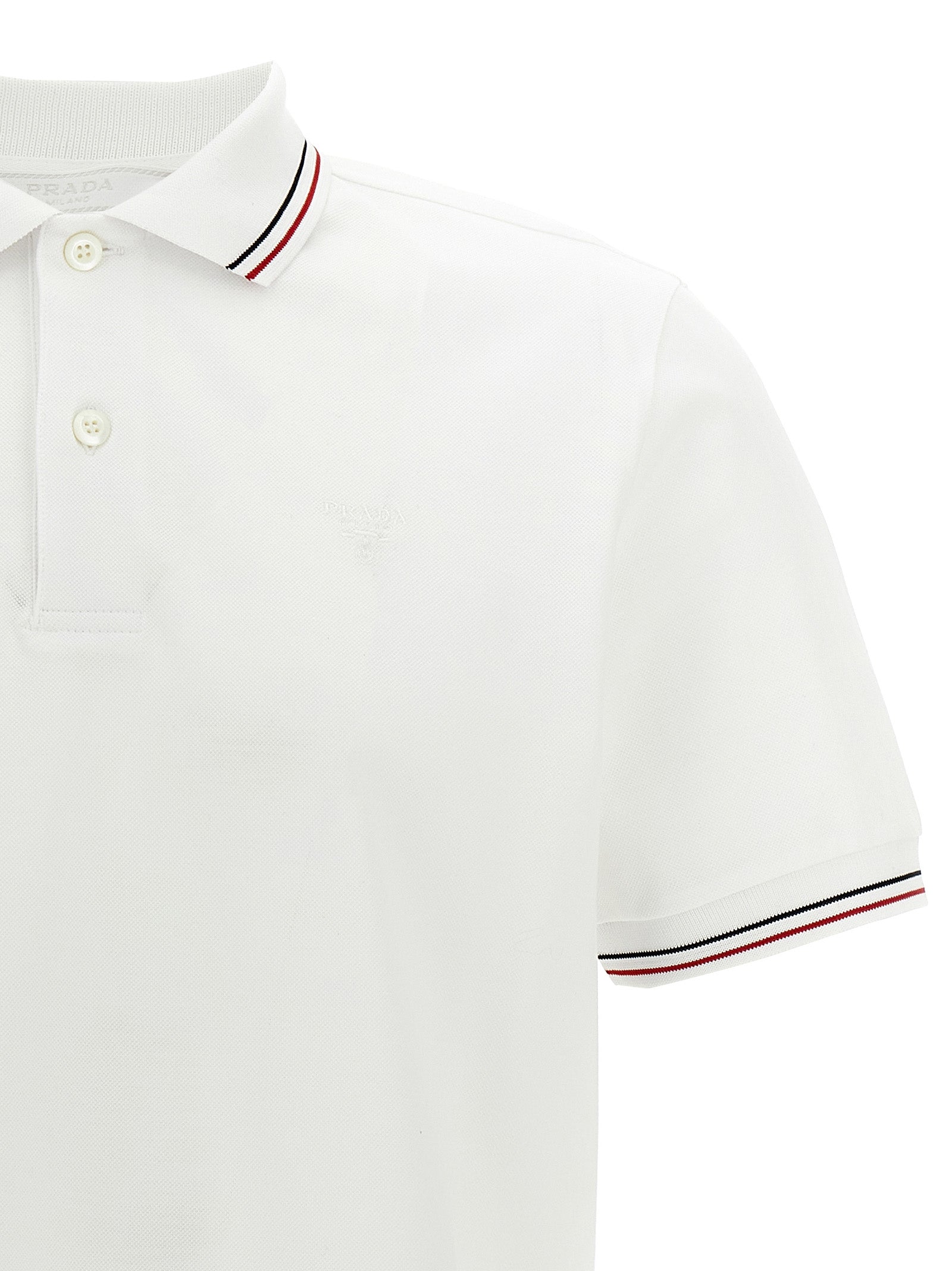 Prada White Cotton Polo Shirt