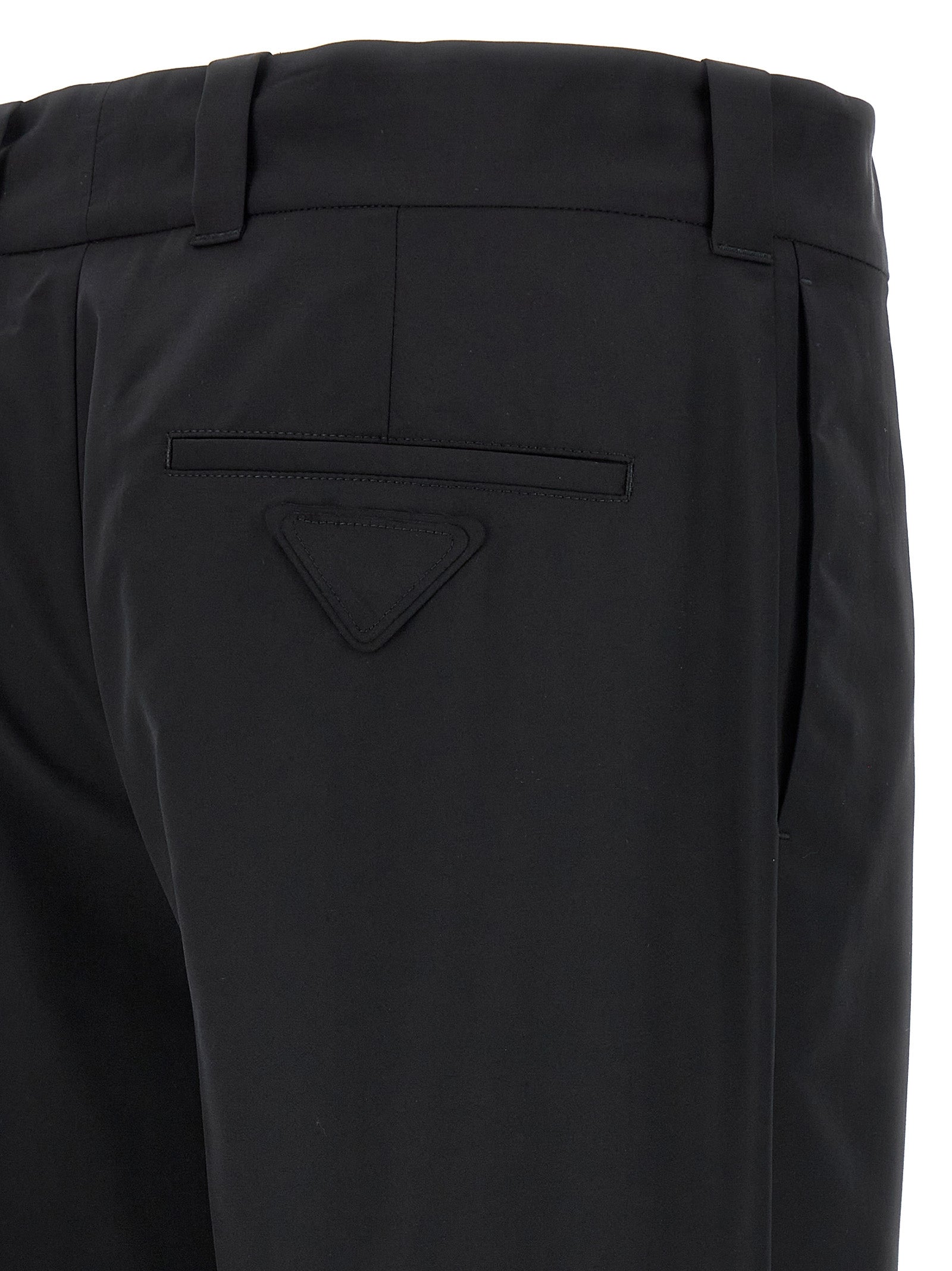 Prada Black Virgin Wool Casual Pants