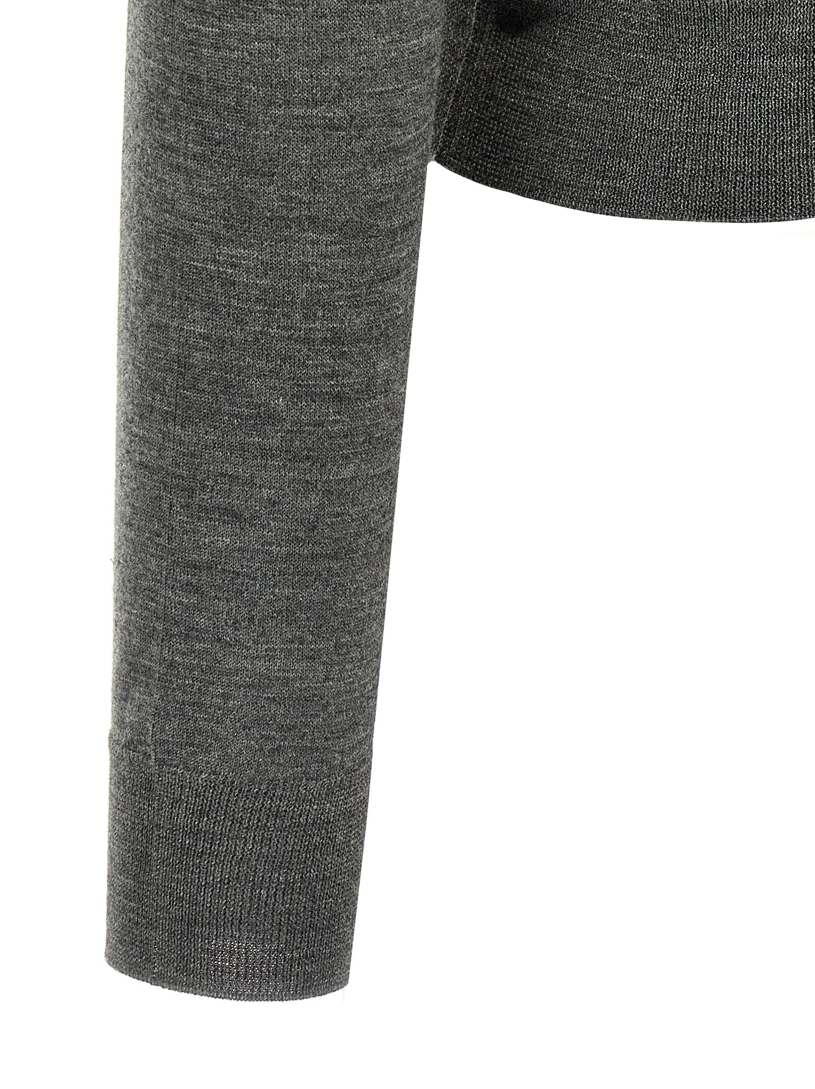 Prada Gray Virgin Wool Cardigan