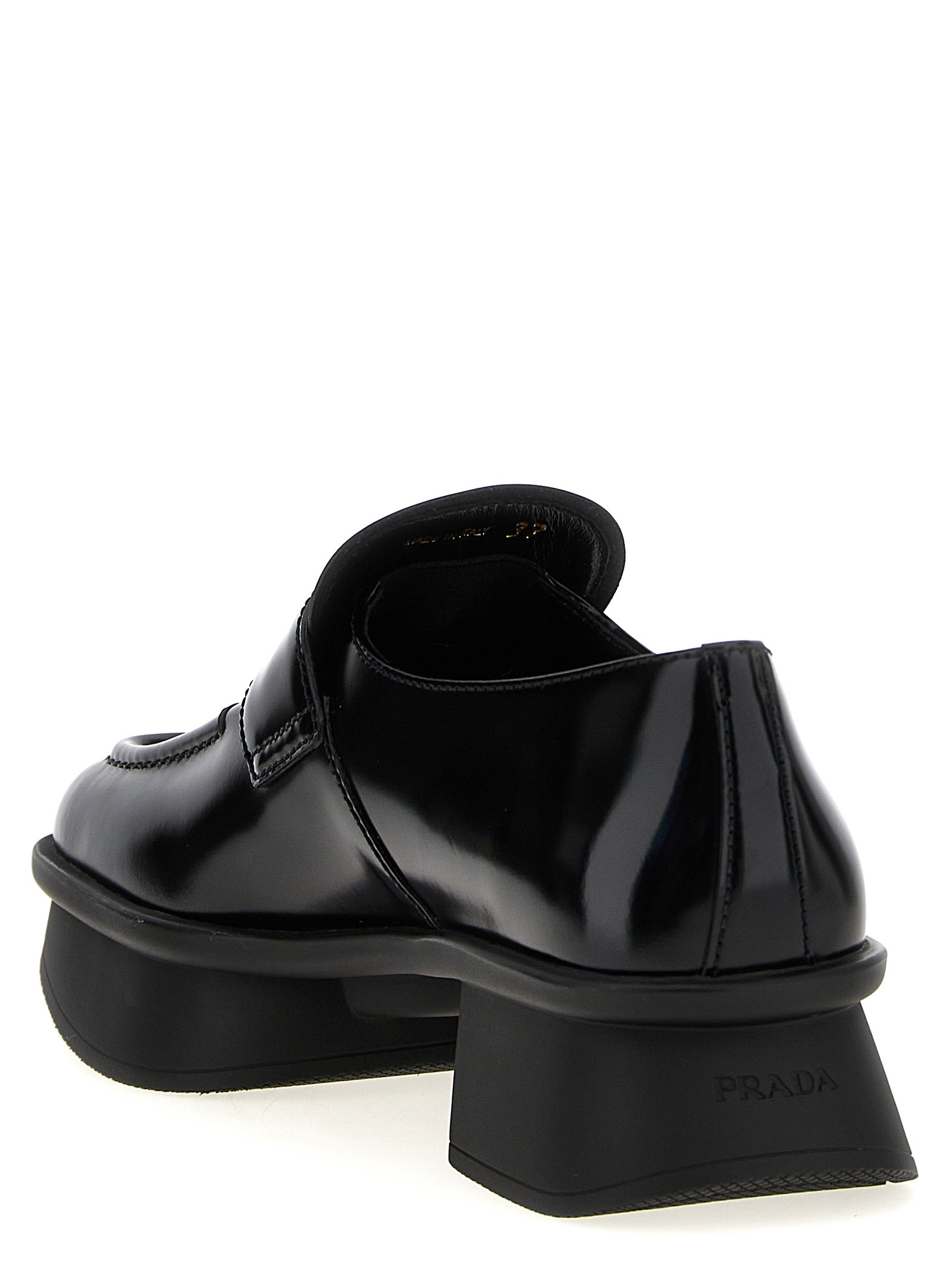 Prada Black Calfskin Slip-On Loafers
