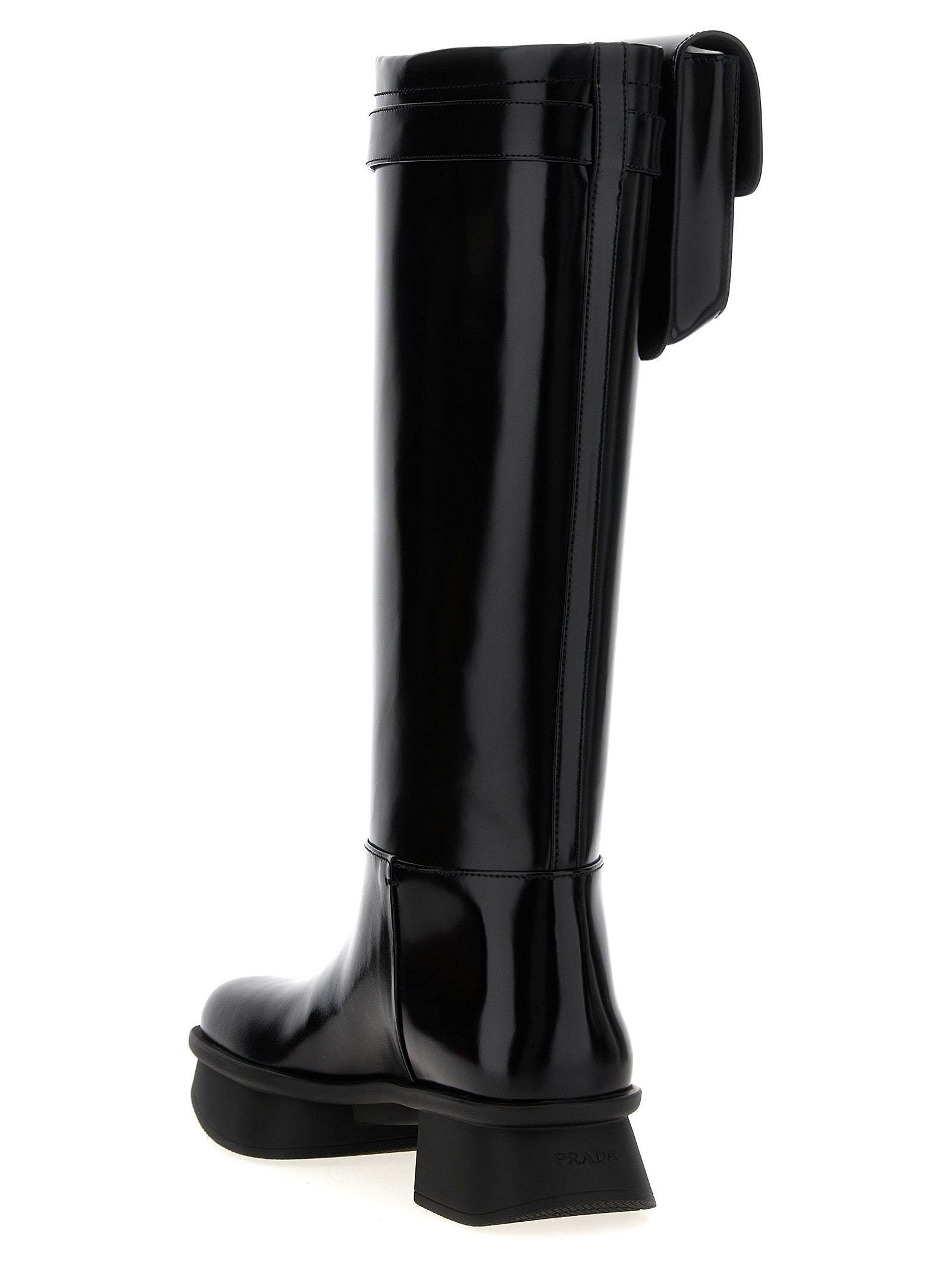 Prada Black Calfskin Over The Knee