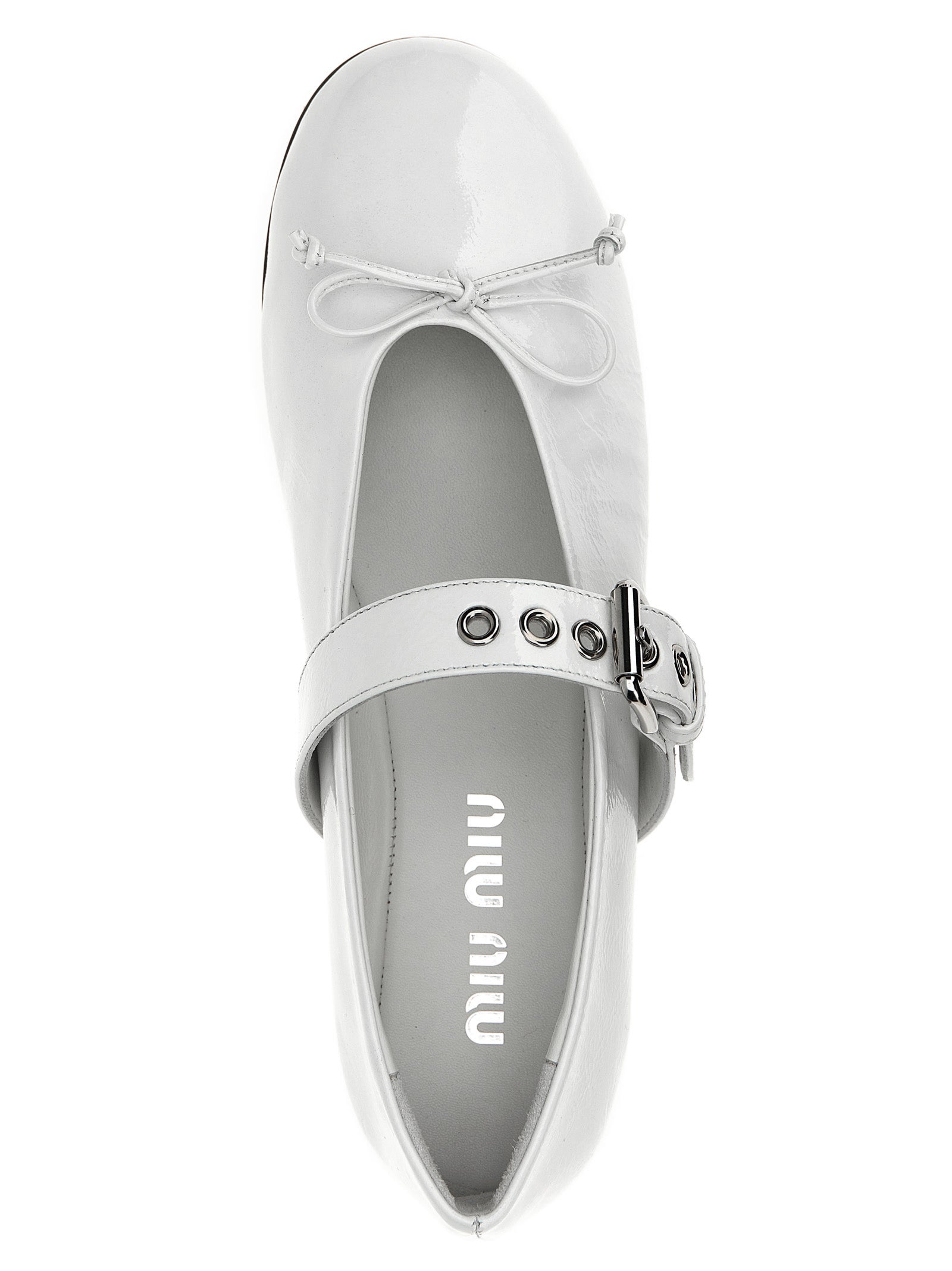 Miu Miu White Calfskin Ballet Flats