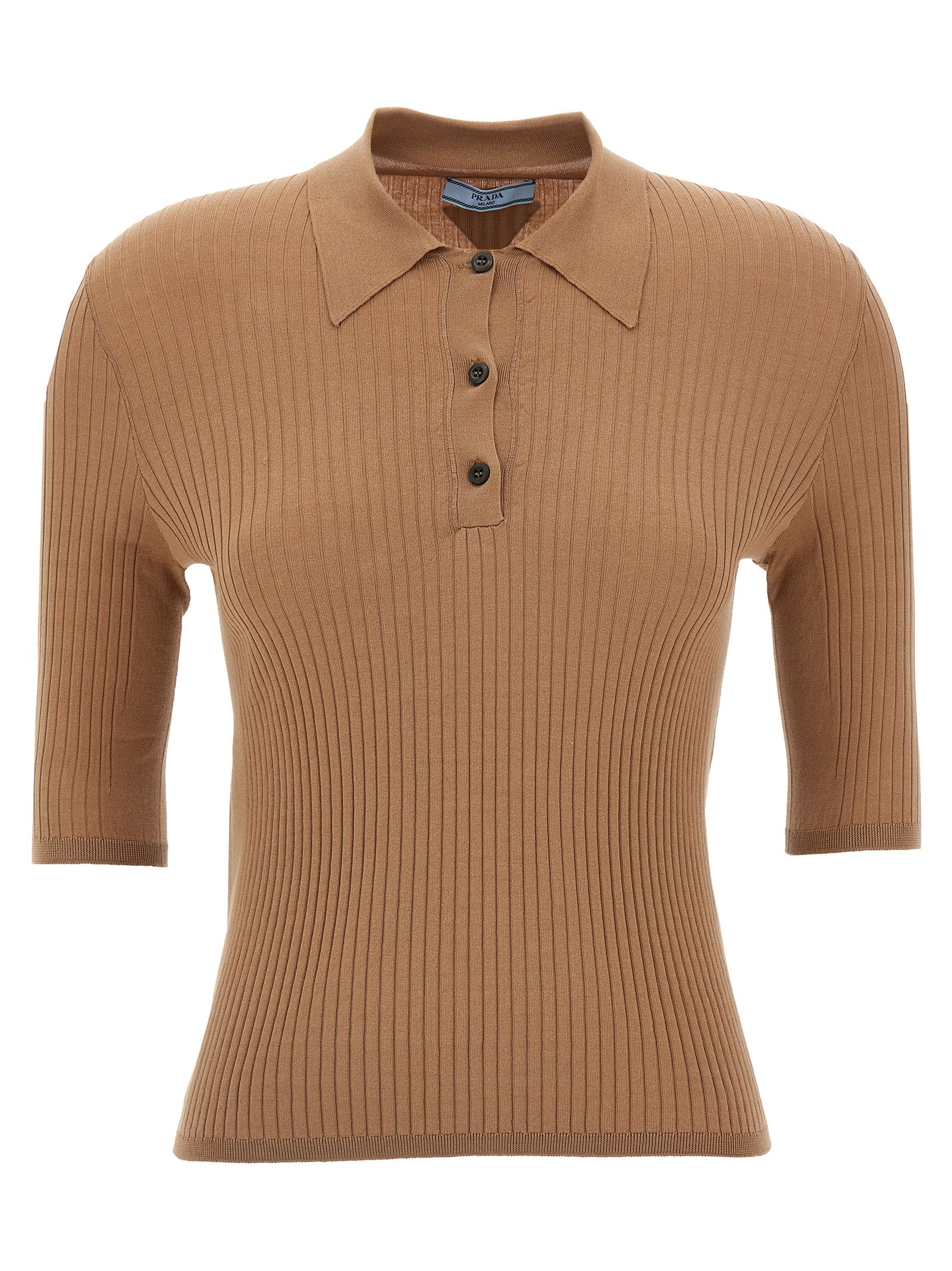 Prada Beige Cotton Polo Shirt