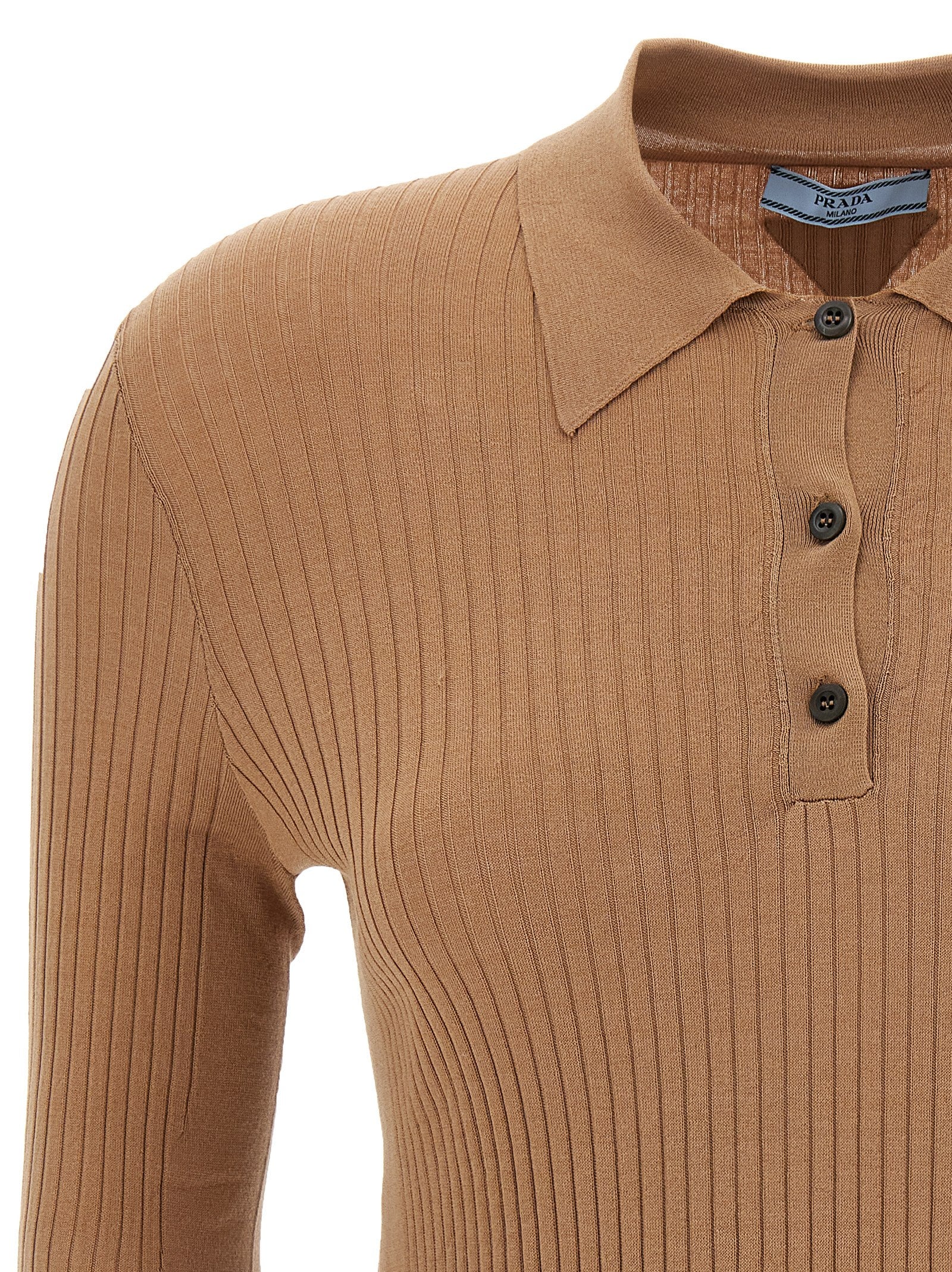 Prada Beige Cotton Polo Shirt