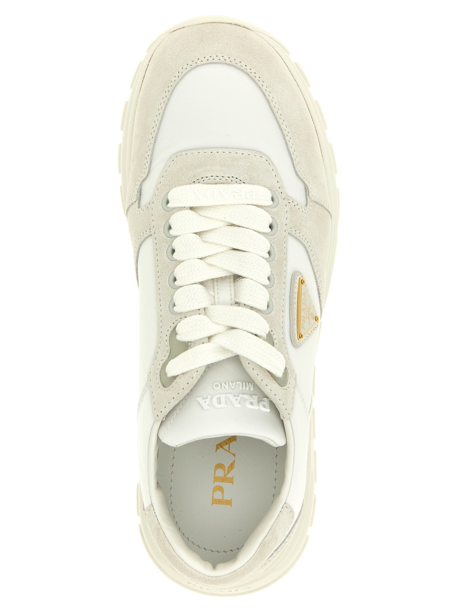 Prada White Polyamide Low Top Sneakers