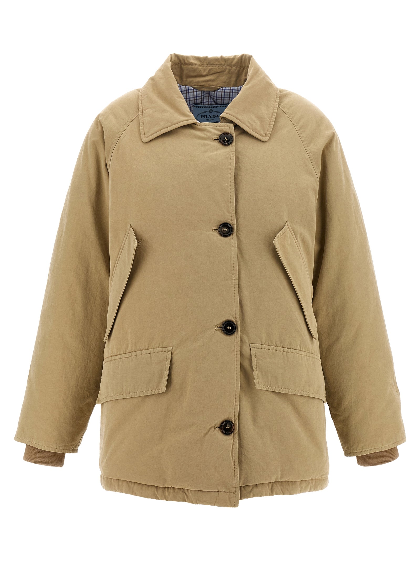 Prada Beige Cotton Full-Length Jacket