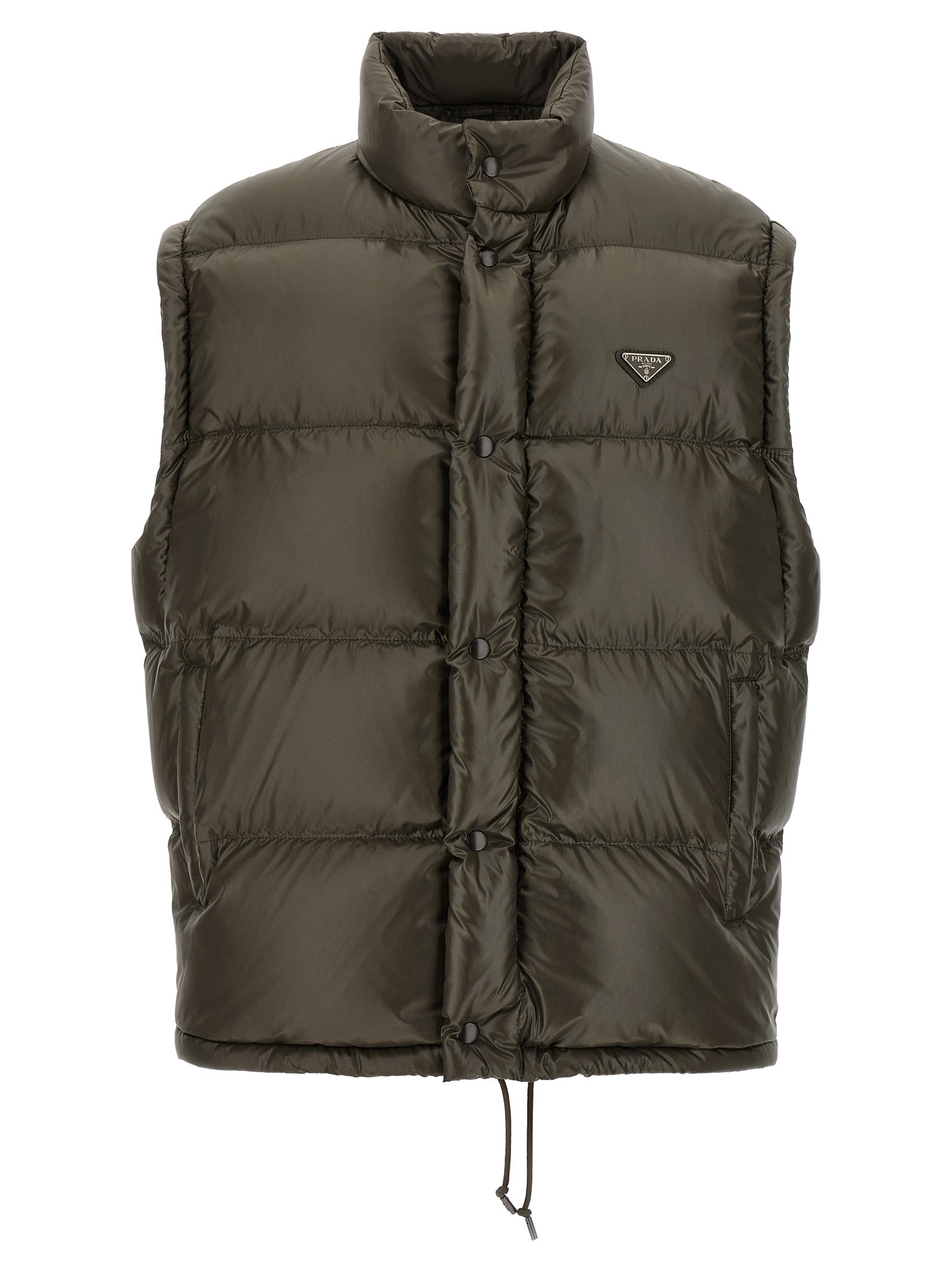 Prada Gray Recycled Polyamide Full-Length Jacket