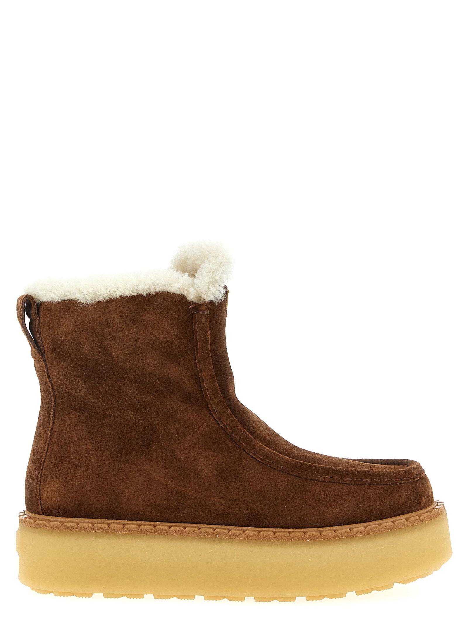 Prada Brown Calfskin Ankle Boots
