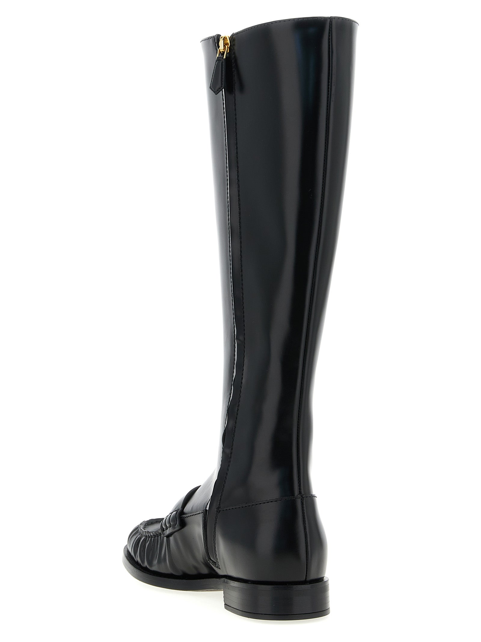 Prada Black Calfskin Over The Knee
