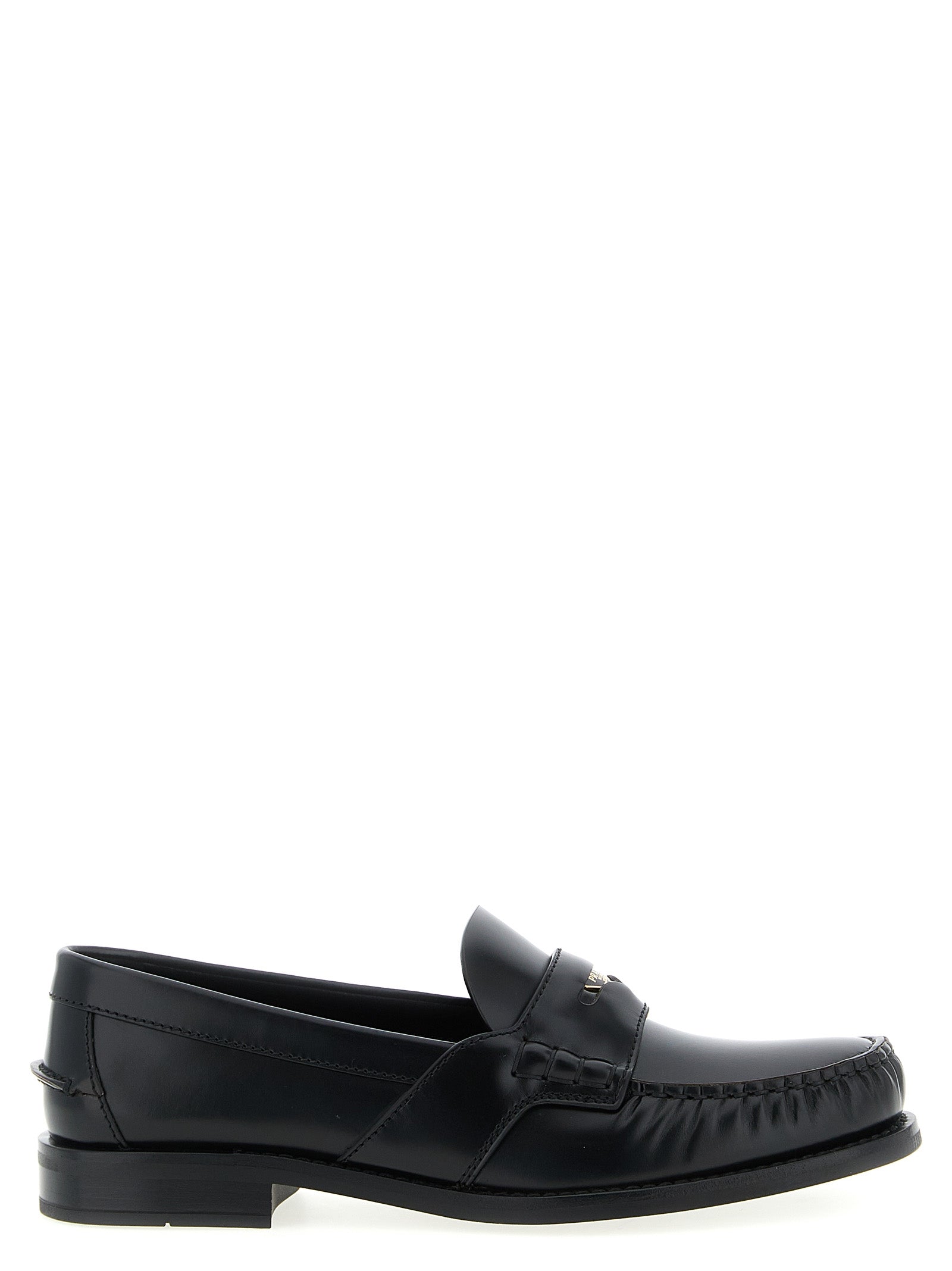 Prada Black Calfskin Slip-On Loafers