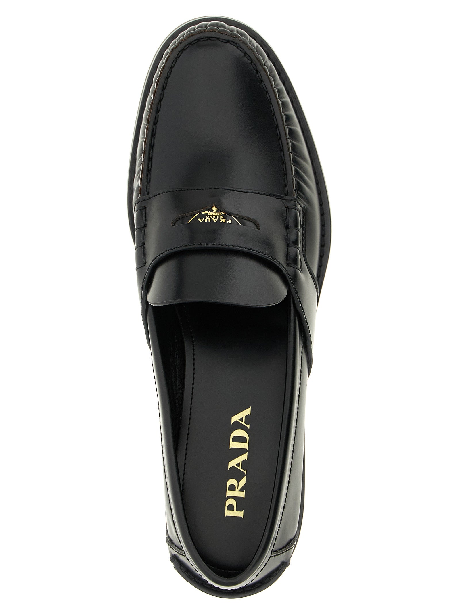 Prada Black Calfskin Slip-On Loafers