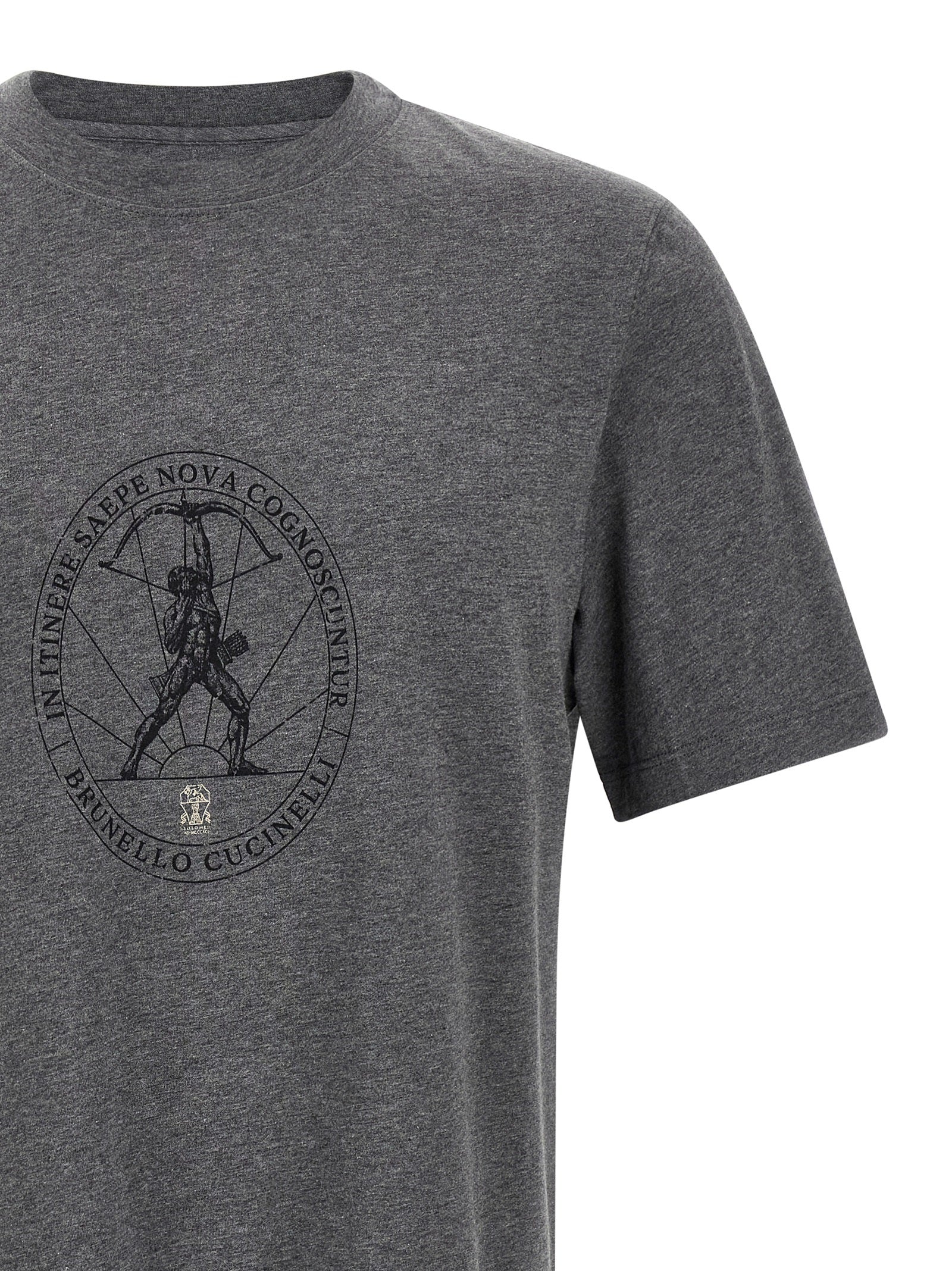 Brunello Cucinelli Gray Cotton T-Shirt