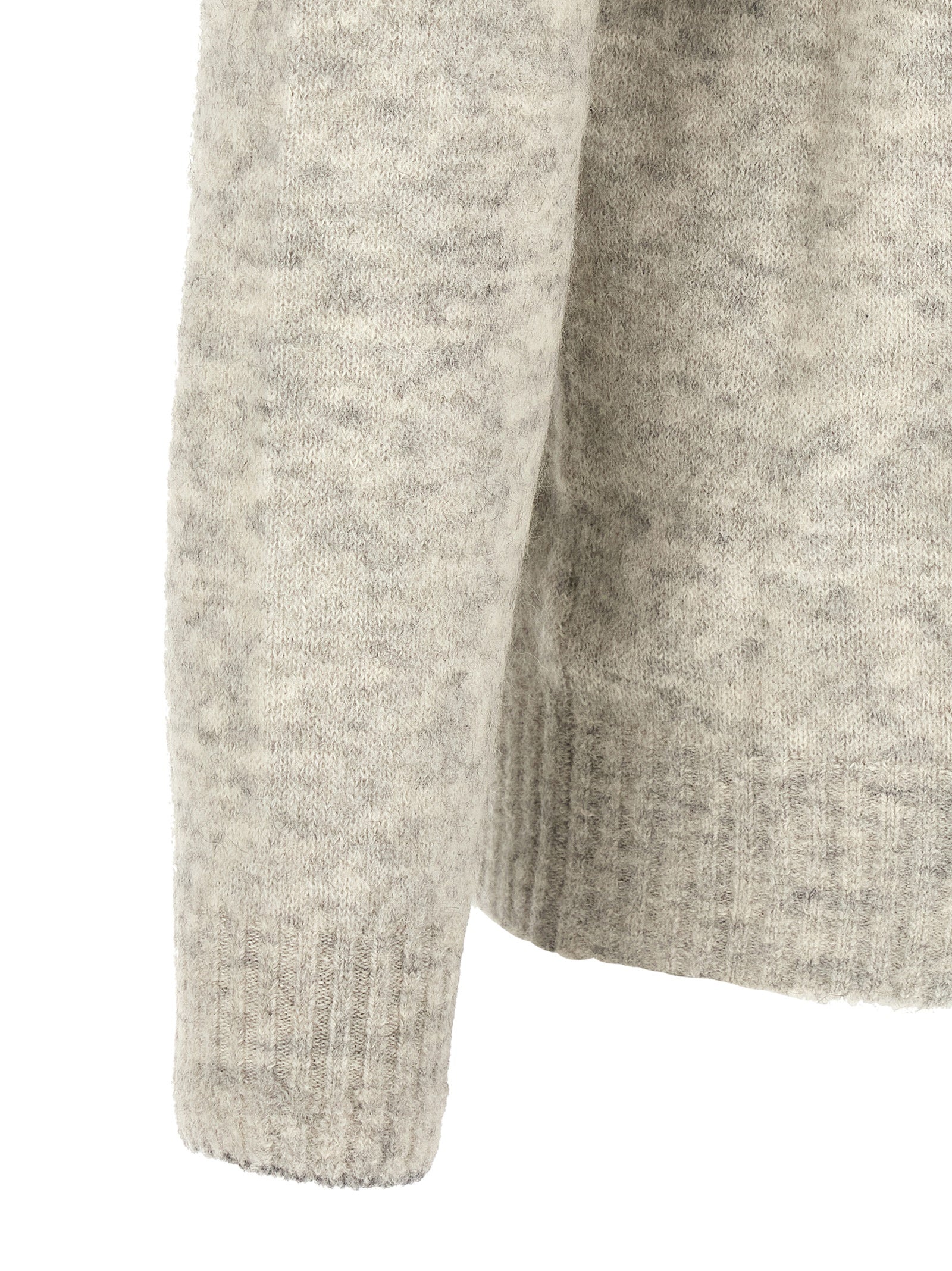 Brunello Cucinelli Gray Alpaca Leather Cardigan
