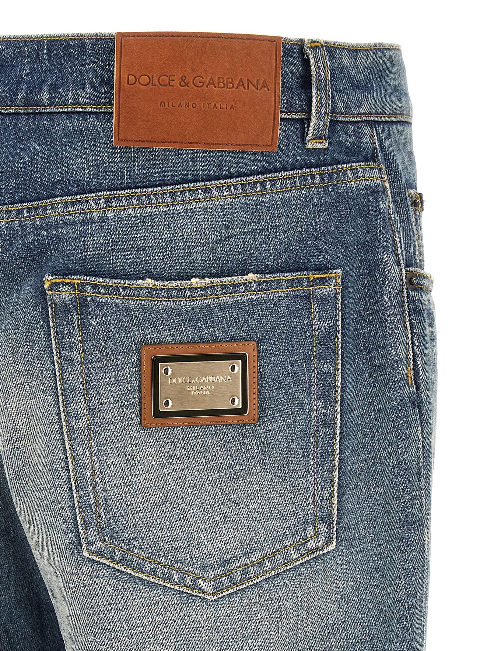 Dolce & Gabbana Blue Cotton Relaxed Fit Jeans