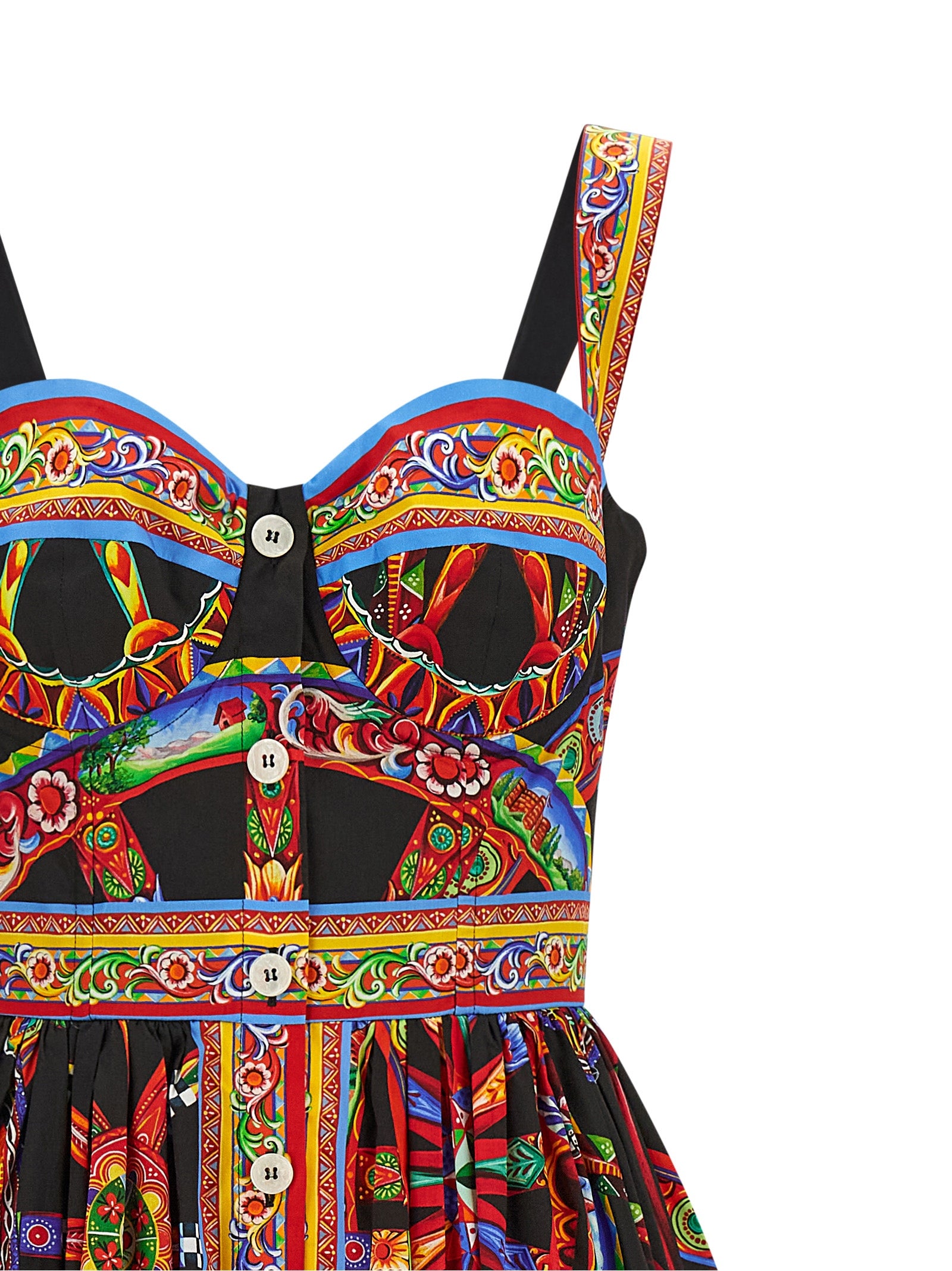 Dolce & Gabbana Multicolor Cotton Midi Dress