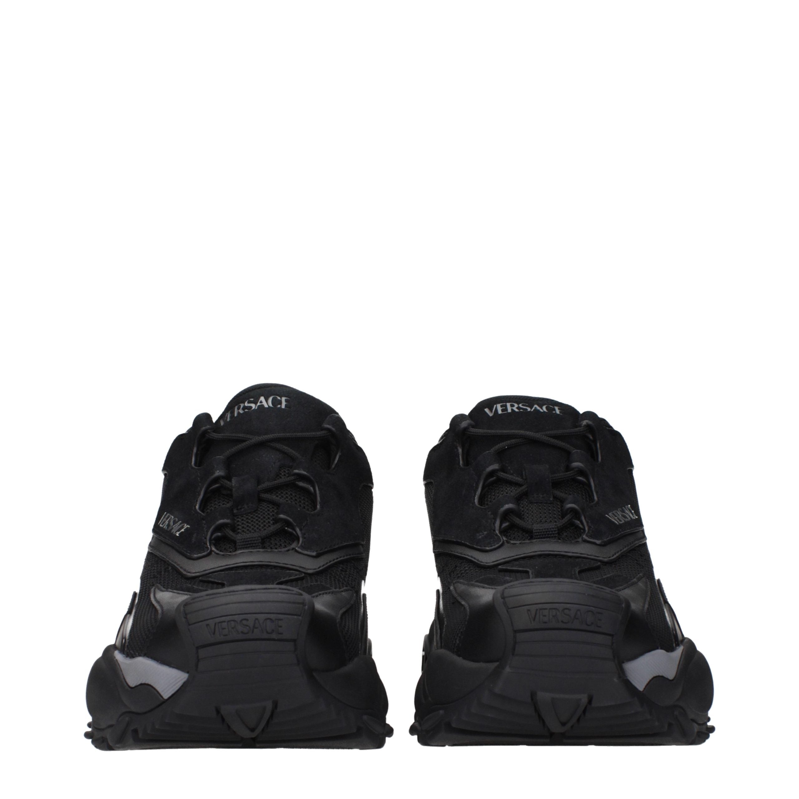 Versace Black Fabric Chunky Sneakers