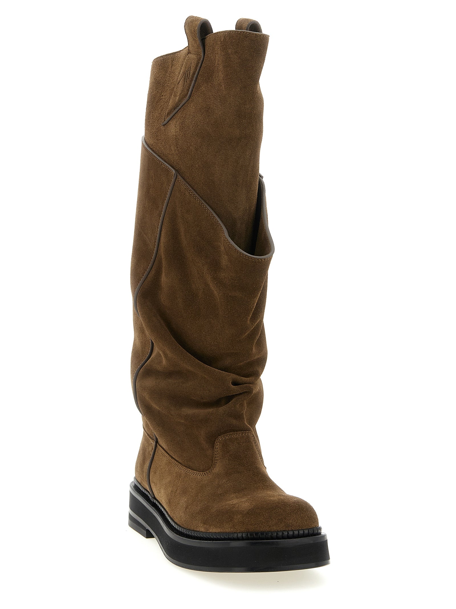 The Attico Brown Calfskin Over The Knee