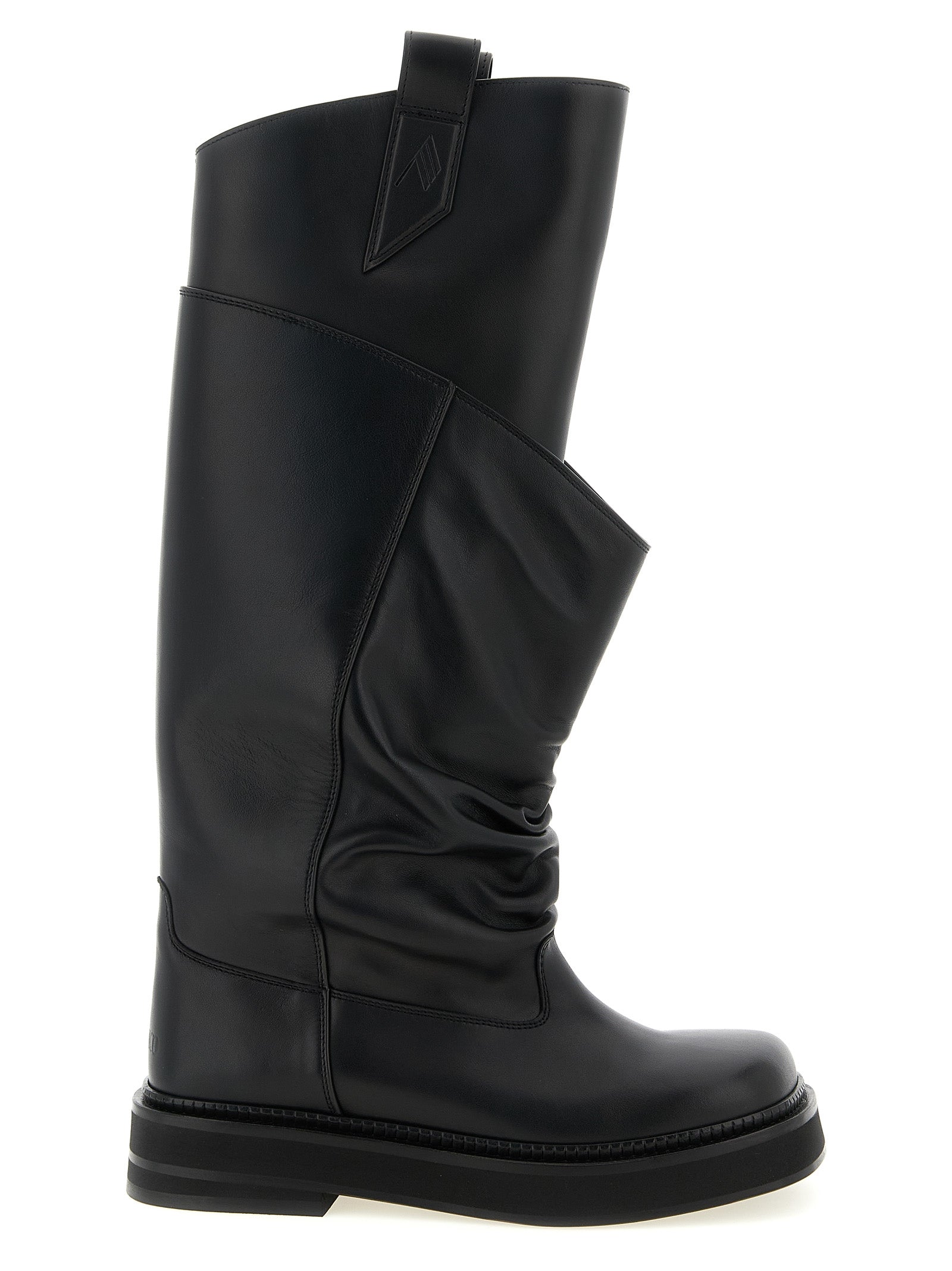 The Attico Black Calfskin Over The Knee