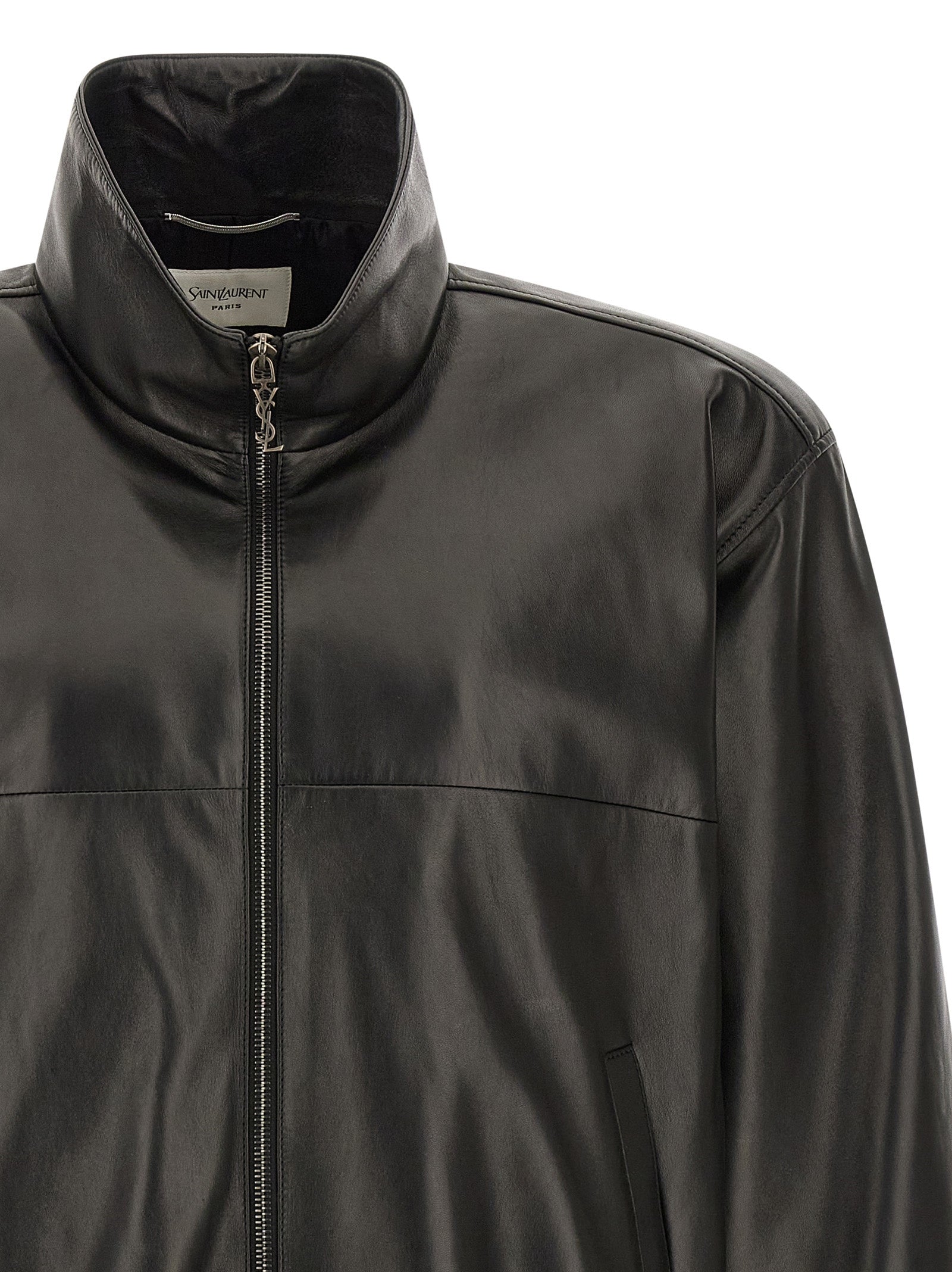 Saint Laurent Black Lamb Leather Leather Jacket