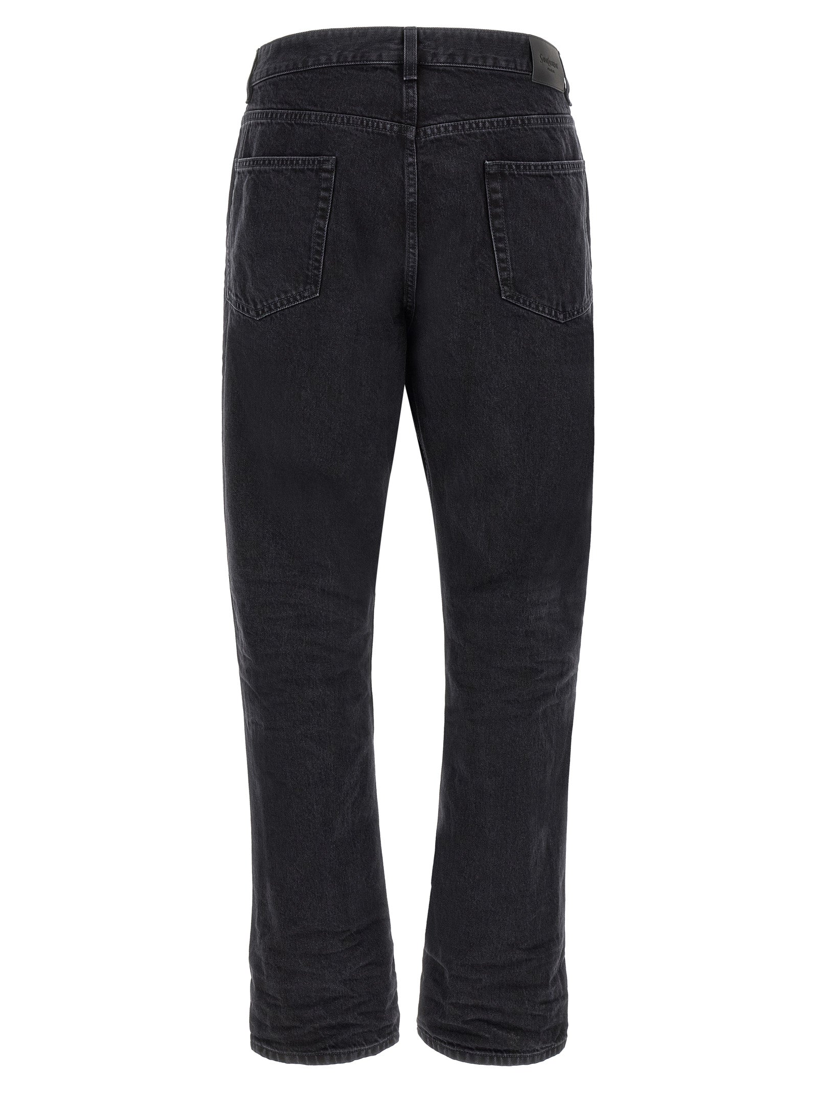 Saint Laurent Black Cotton Relaxed Fit Jeans