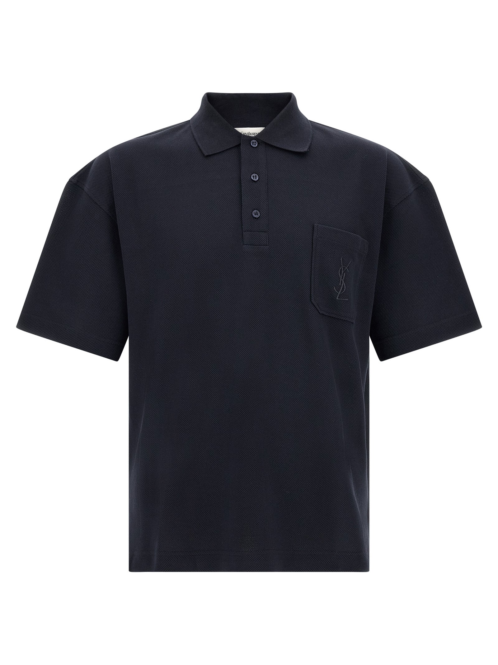 Saint Laurent Blue Cotton Polo Shirt