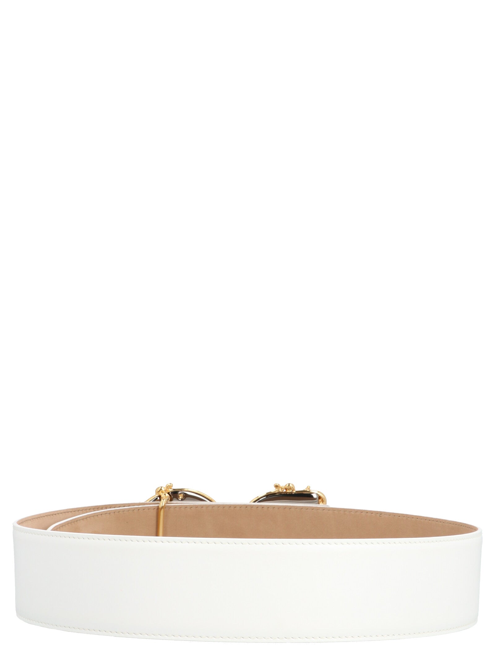 Dolce & Gabbana White Calfskin High-Waist Belt