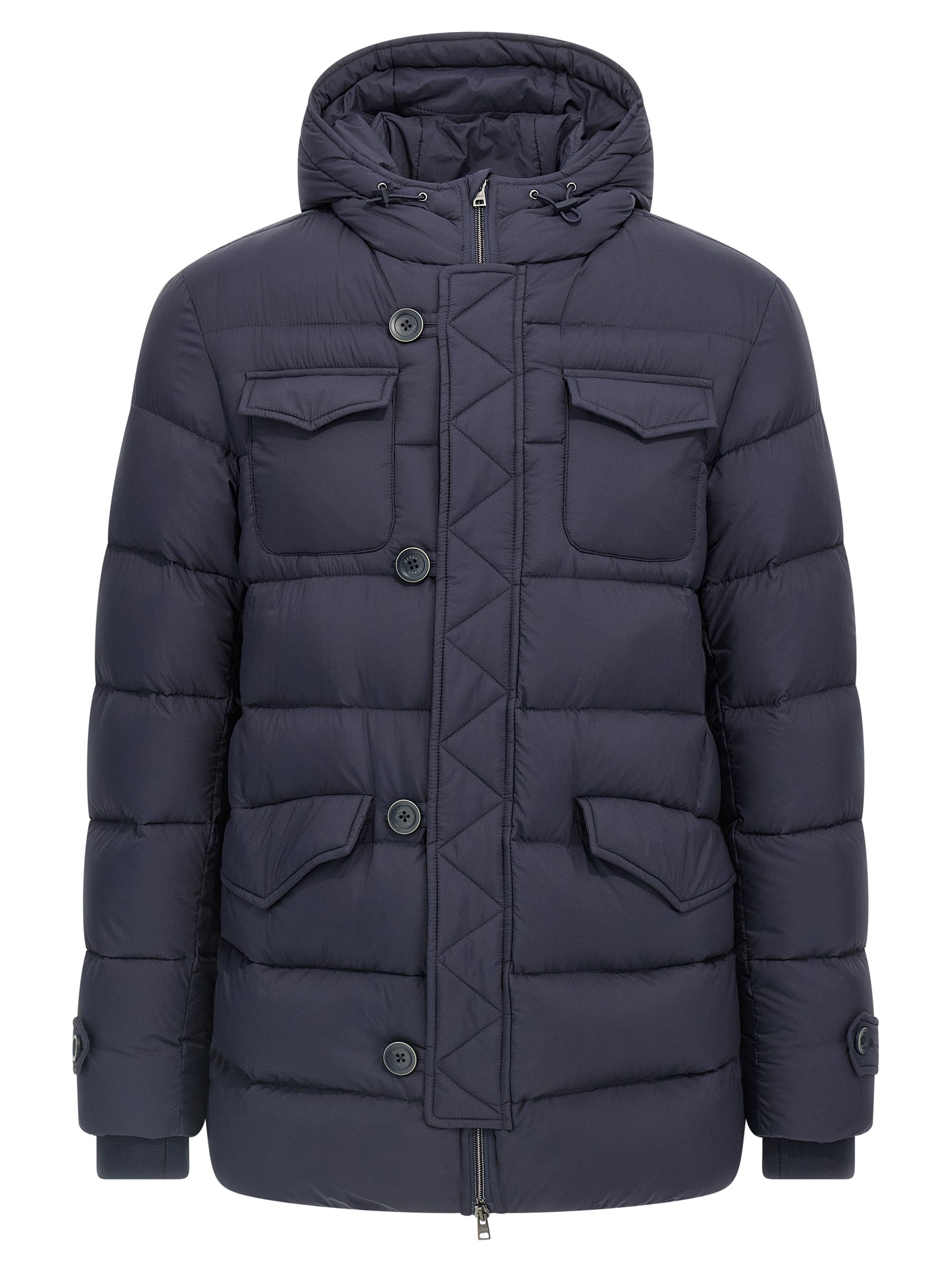Herno Blue Polyamide Full-Length Jacket