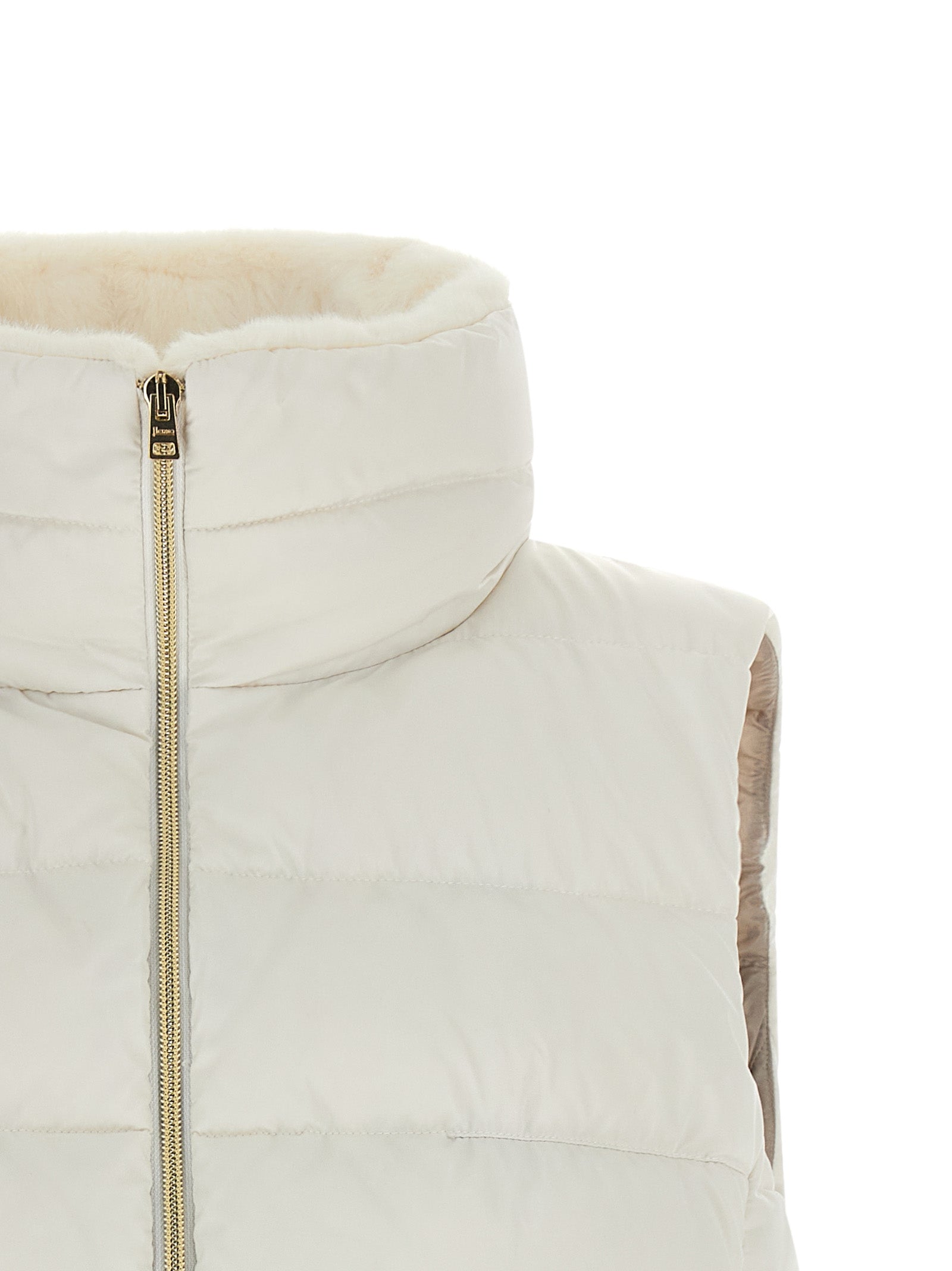 Herno White Polyester Sleeveless Jacket