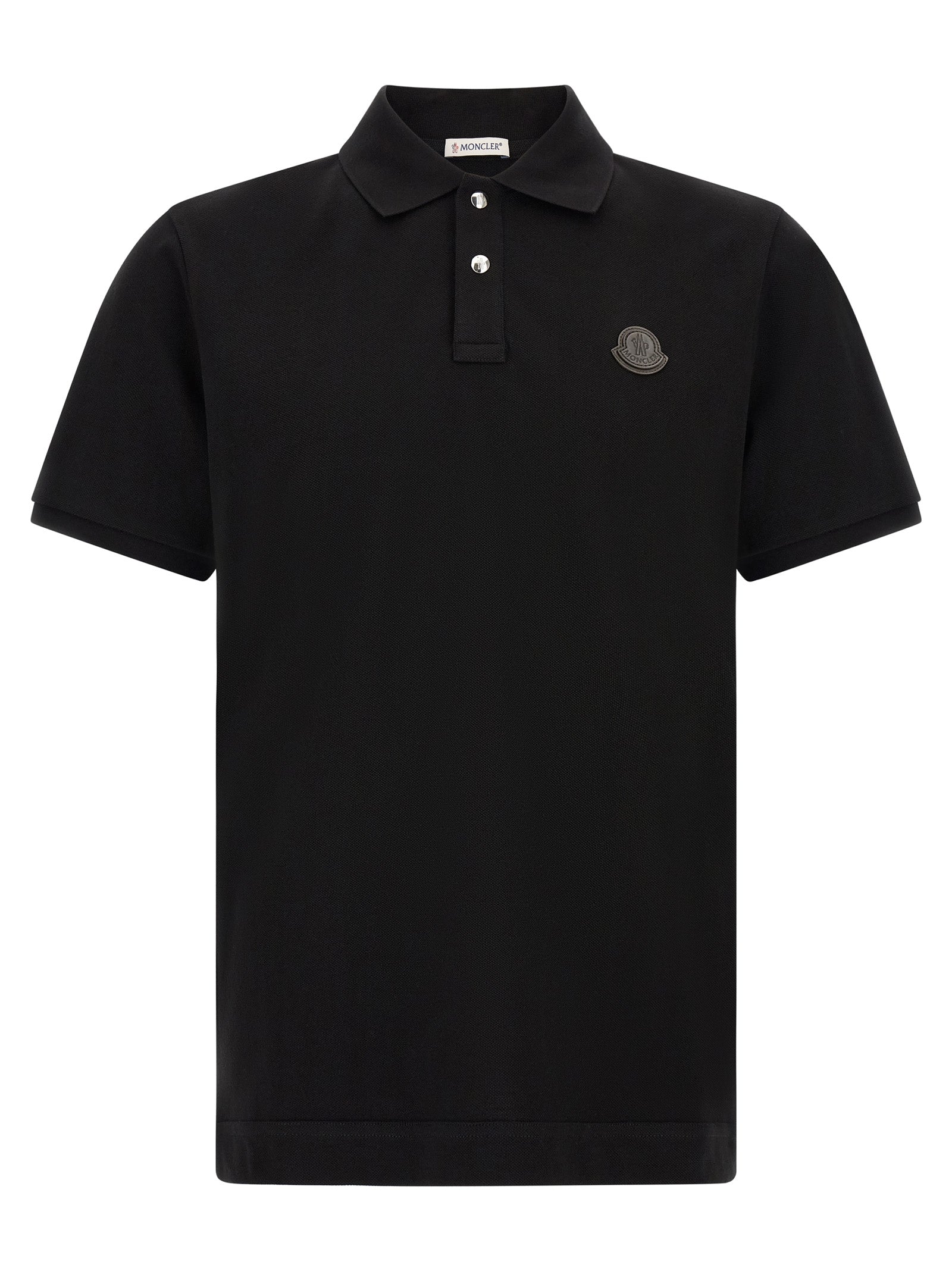 Moncler Black Leather Polo Shirt
