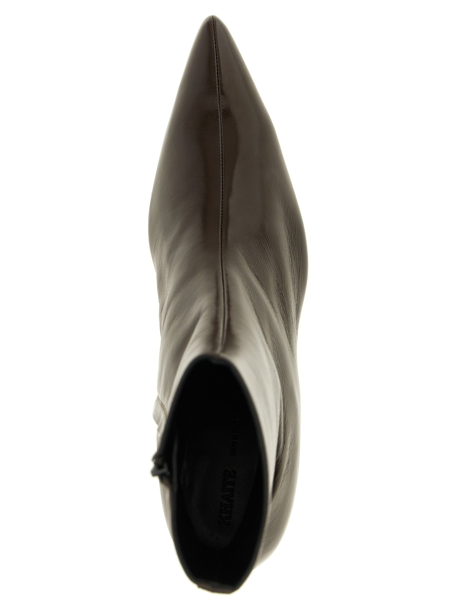 Khaite Brown Calfskin Ankle Boots