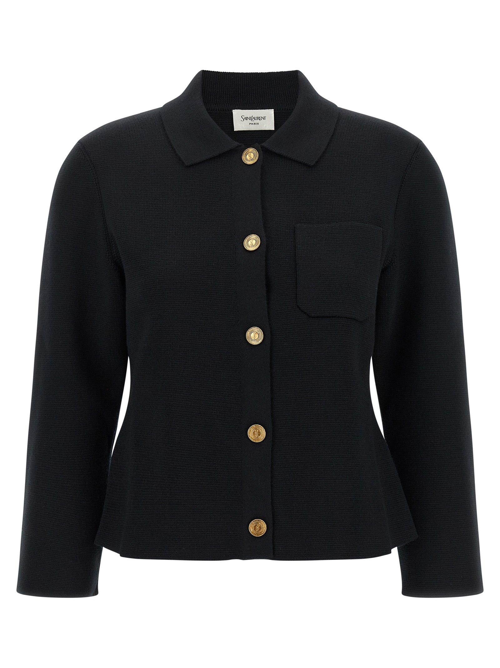 Saint Laurent Black Wool Cardigan