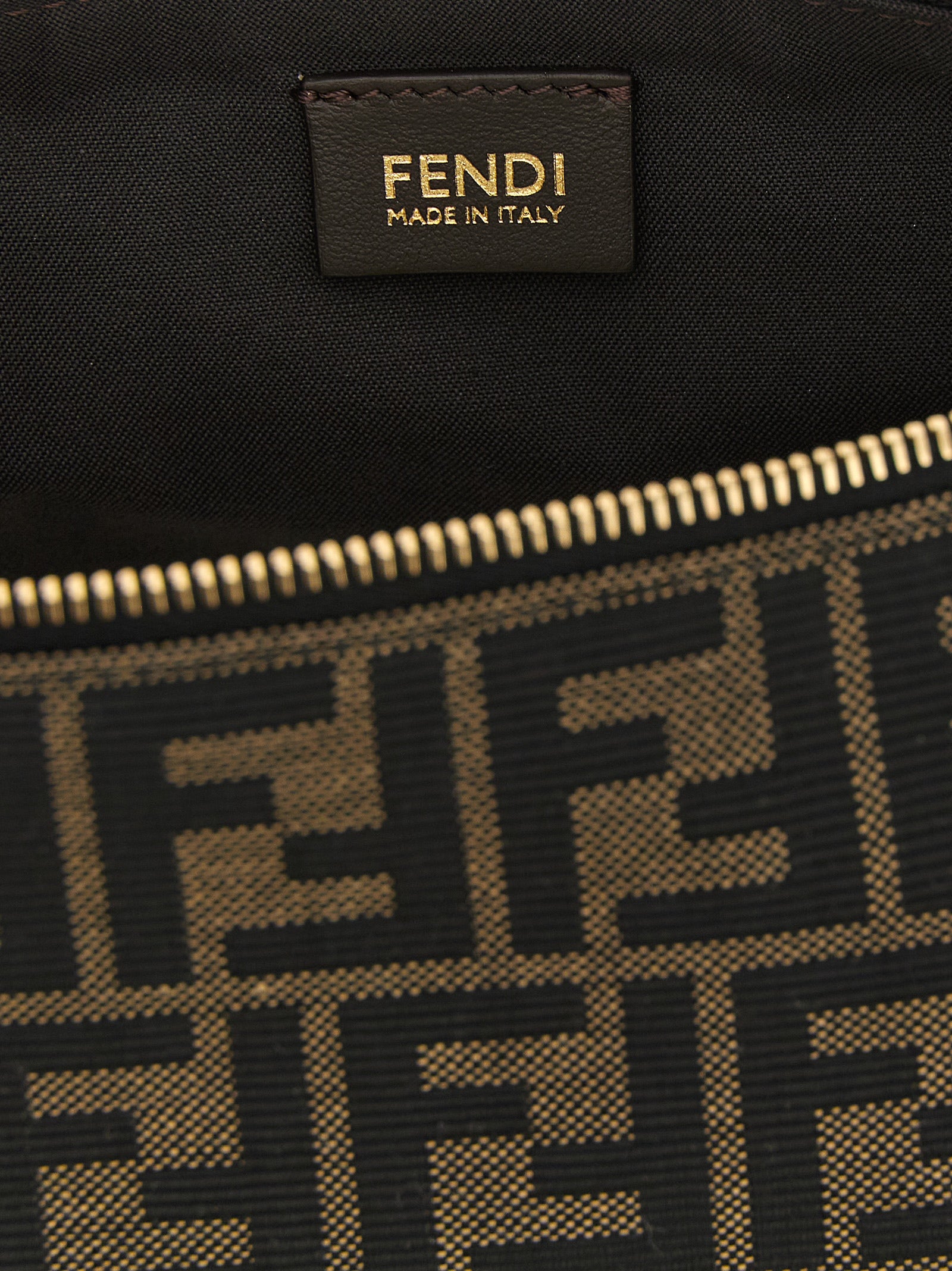 Fendi Brown Polyester Clutch Bag