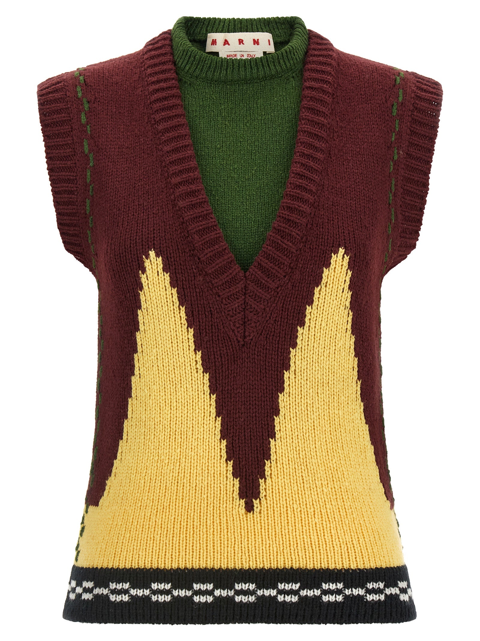 Marni Bordeaux Wool Sleeveless Jacket