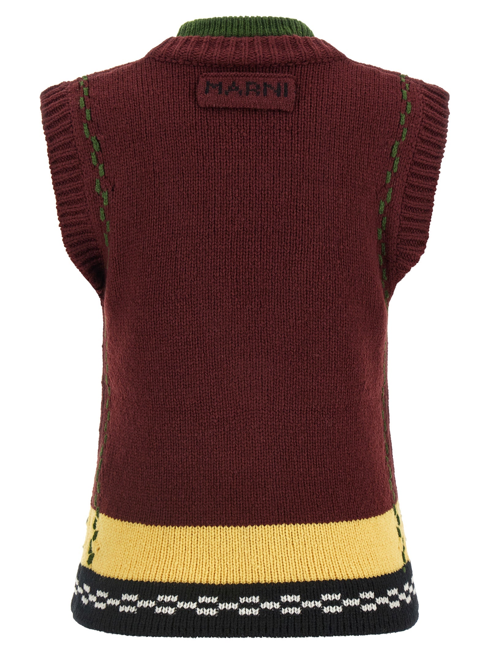 Marni Bordeaux Wool Sleeveless Jacket