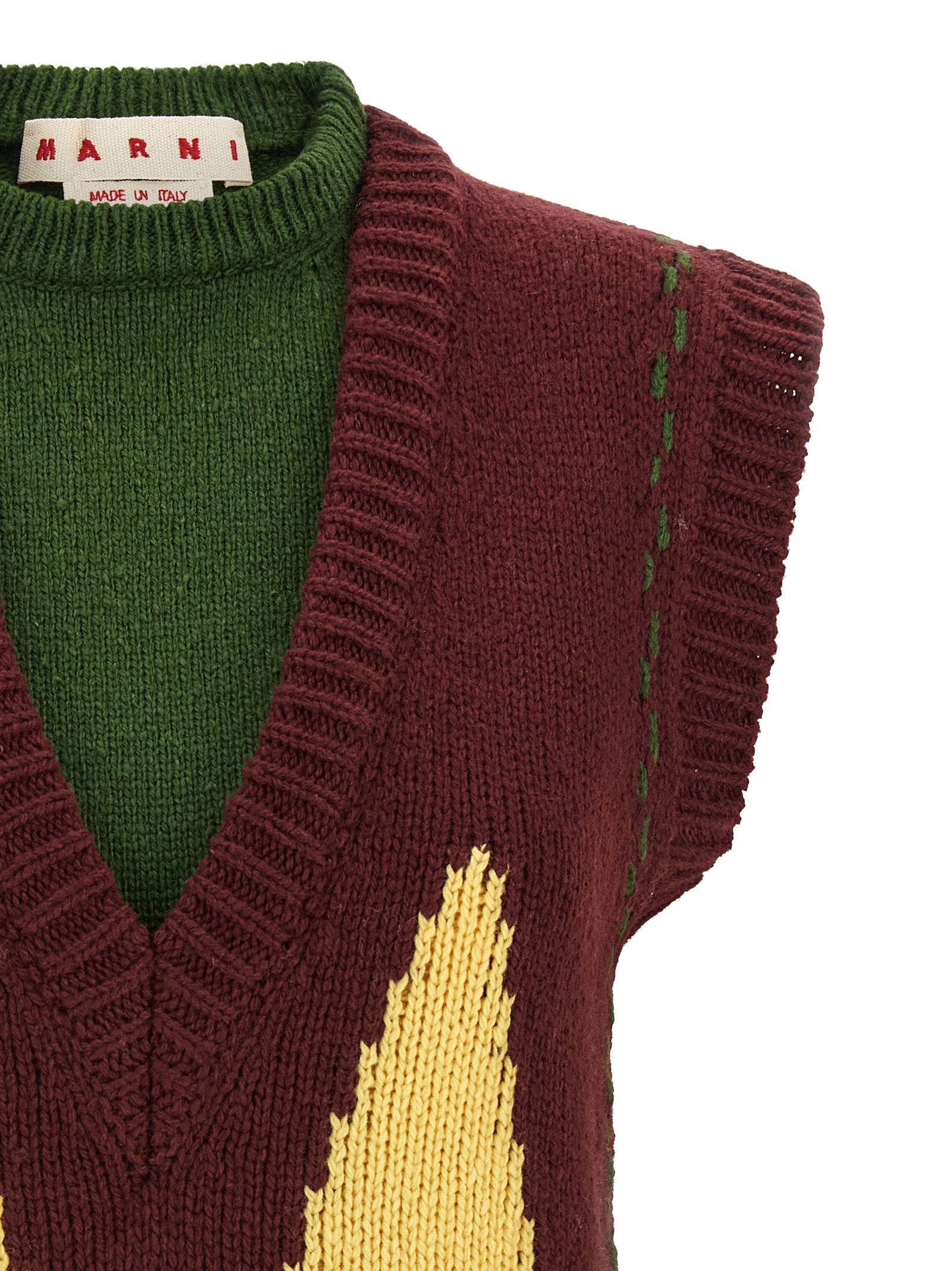 Marni Bordeaux Wool Sleeveless Jacket