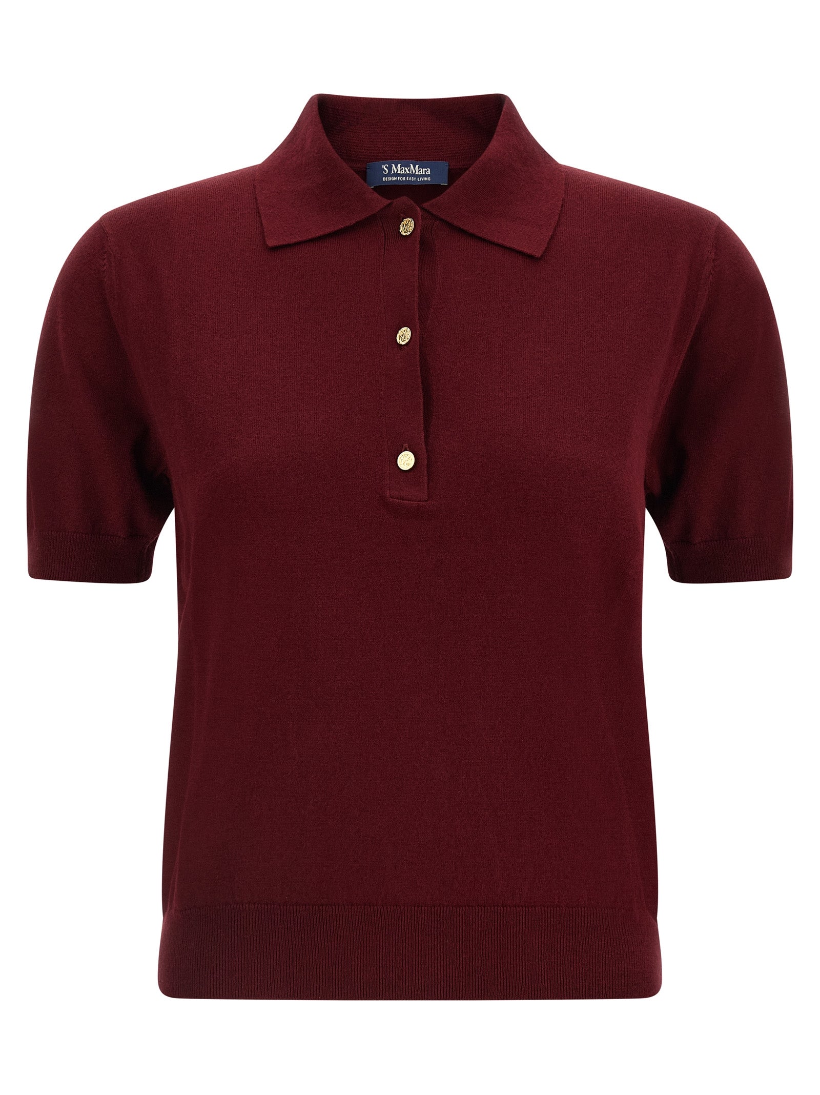'S Max Mara Bordeaux Cotton Polo Shirt