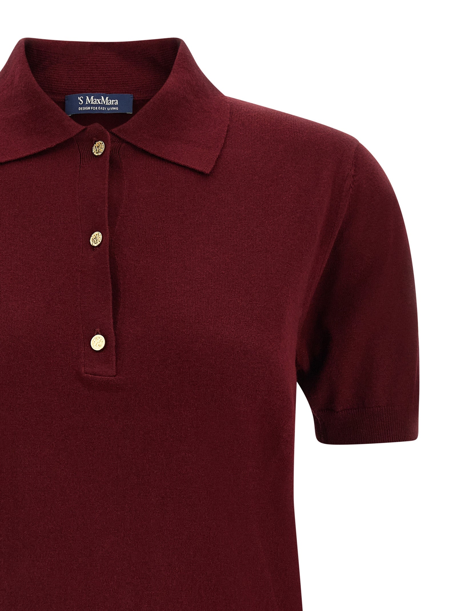 'S Max Mara Bordeaux Cotton Polo Shirt