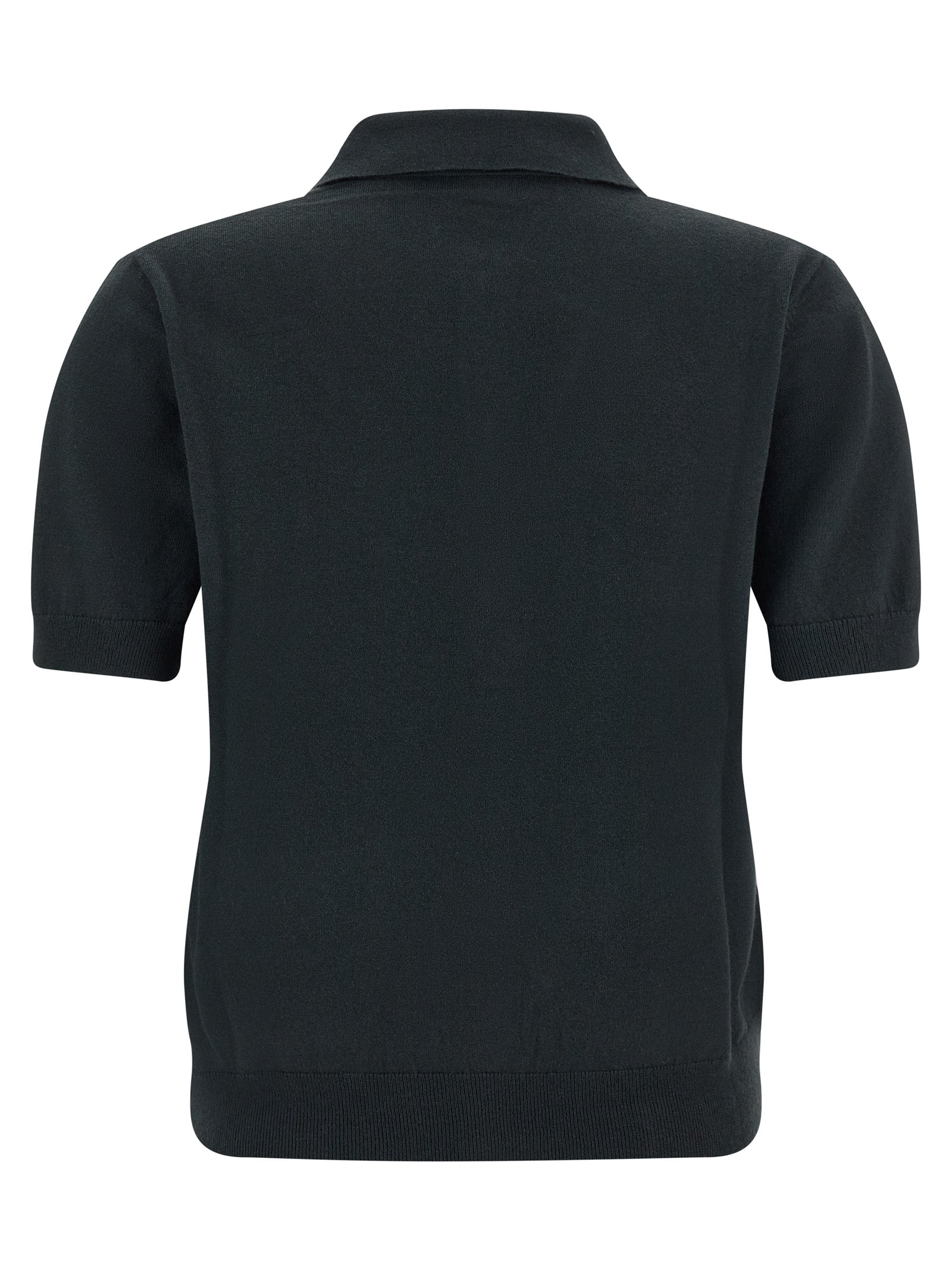 'S Max Mara Black Cotton Polo Shirt