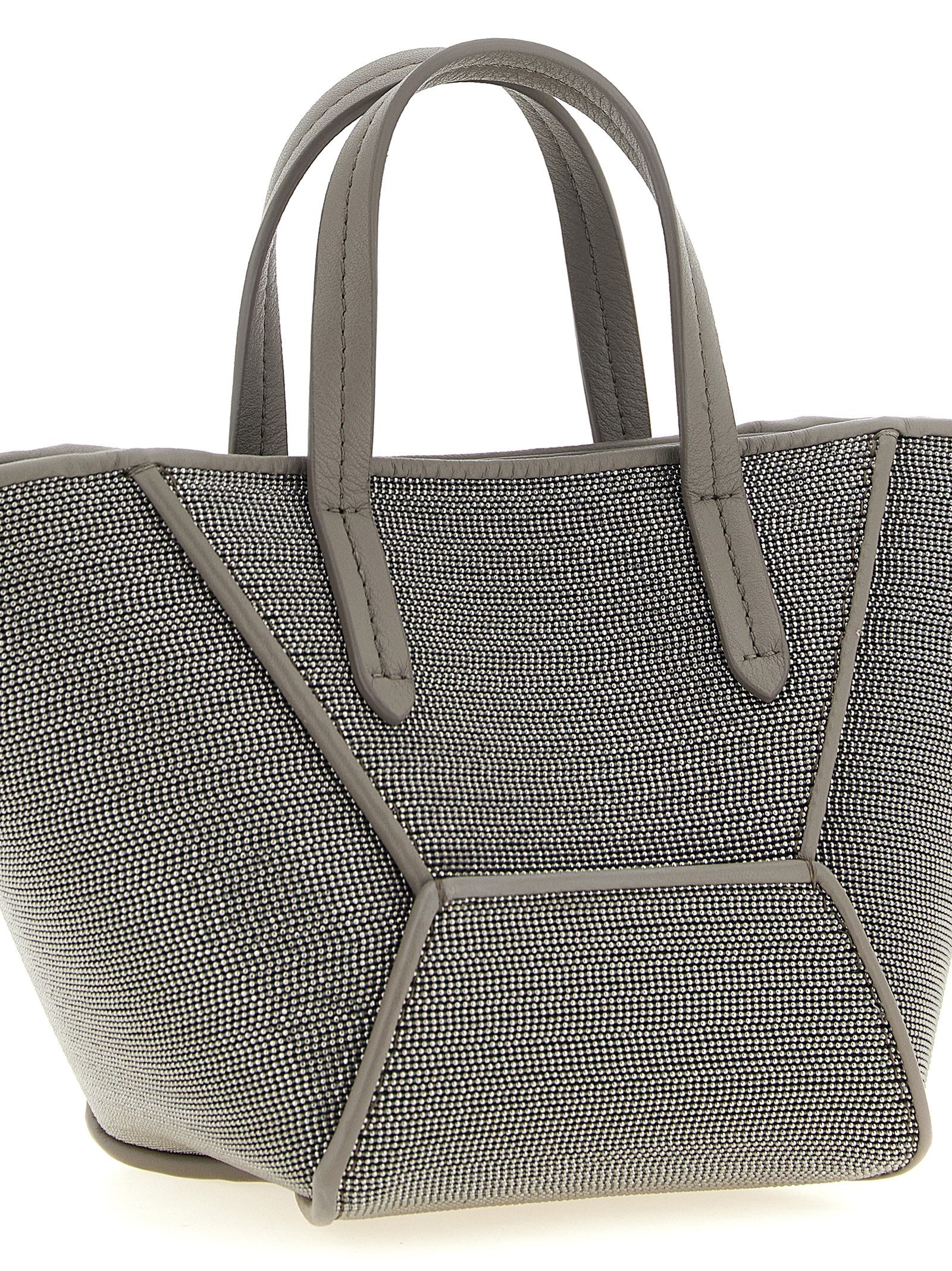 Brunello Cucinelli Gray Calfskin Handbag