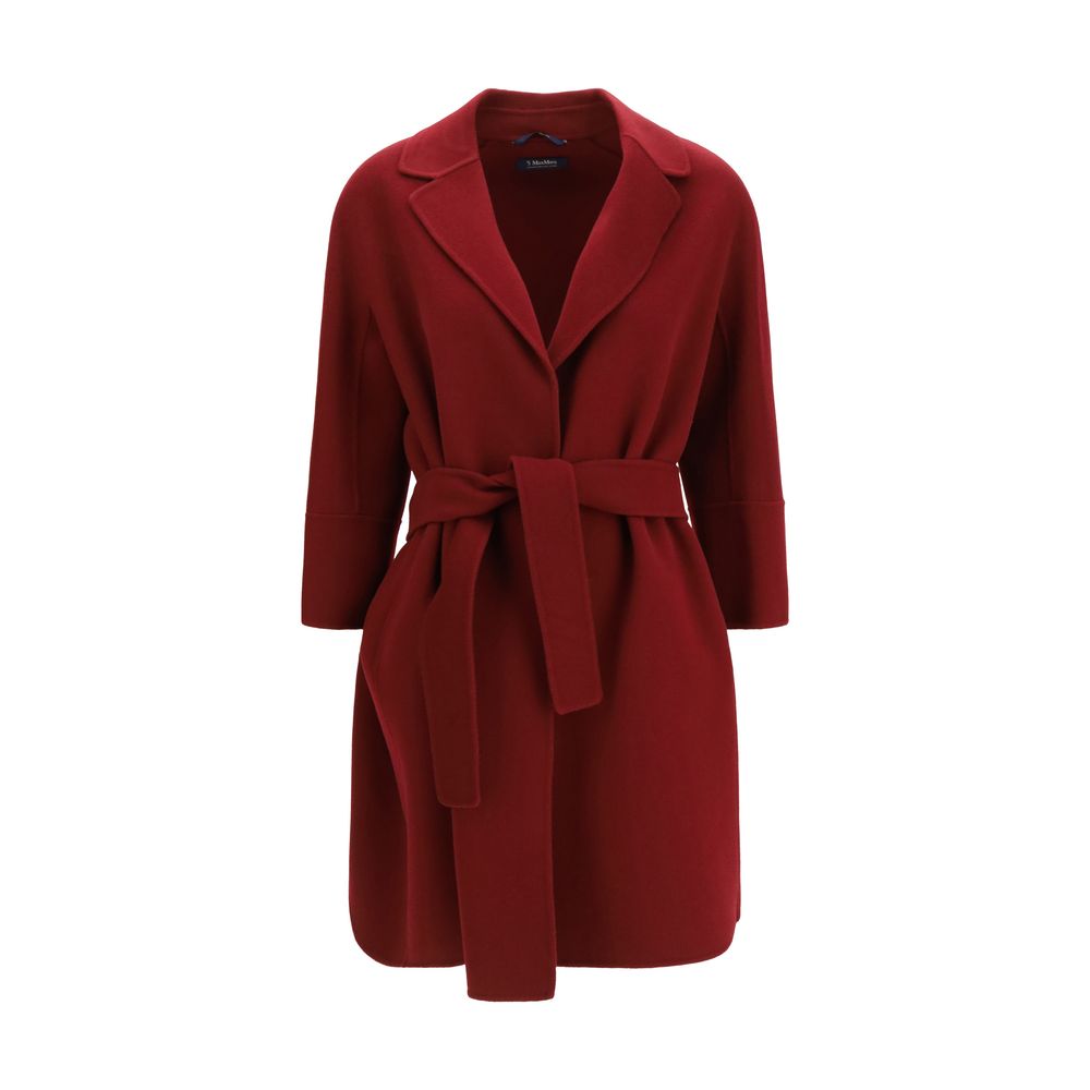 'S Max Mara Bordeaux Wool Oves Aries Coat