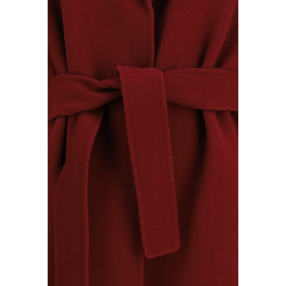 'S Max Mara Bordeaux Wool Oves Aries Coat