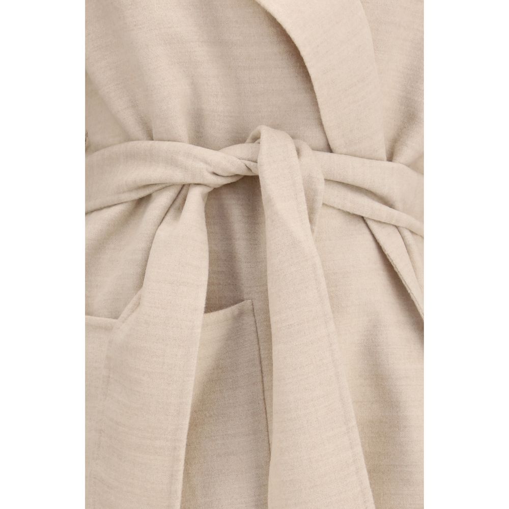 Fabiana Filippi Beige Wool Oves Aries Coat