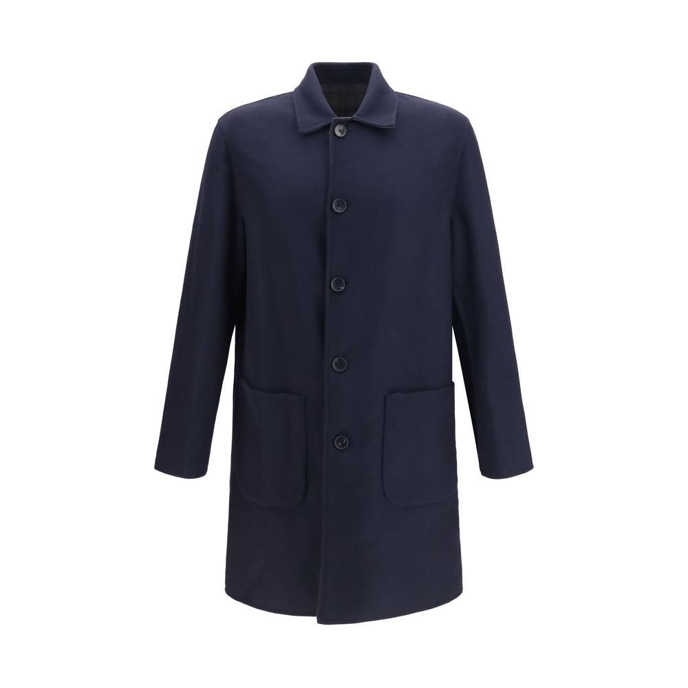 Etro Blue Wool Oves Aries Coat