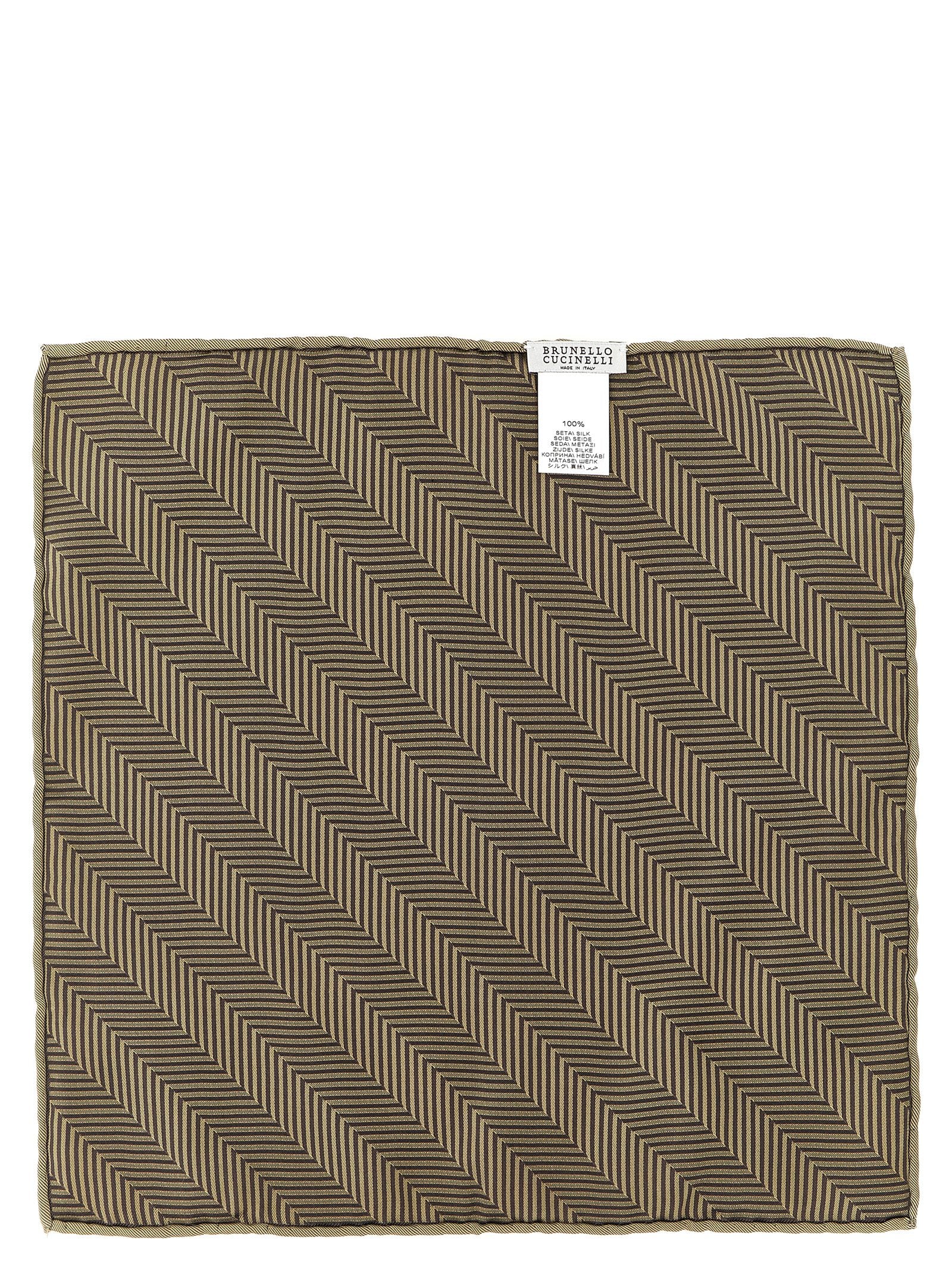 Brunello Cucinelli Beige Silk Pocket Square