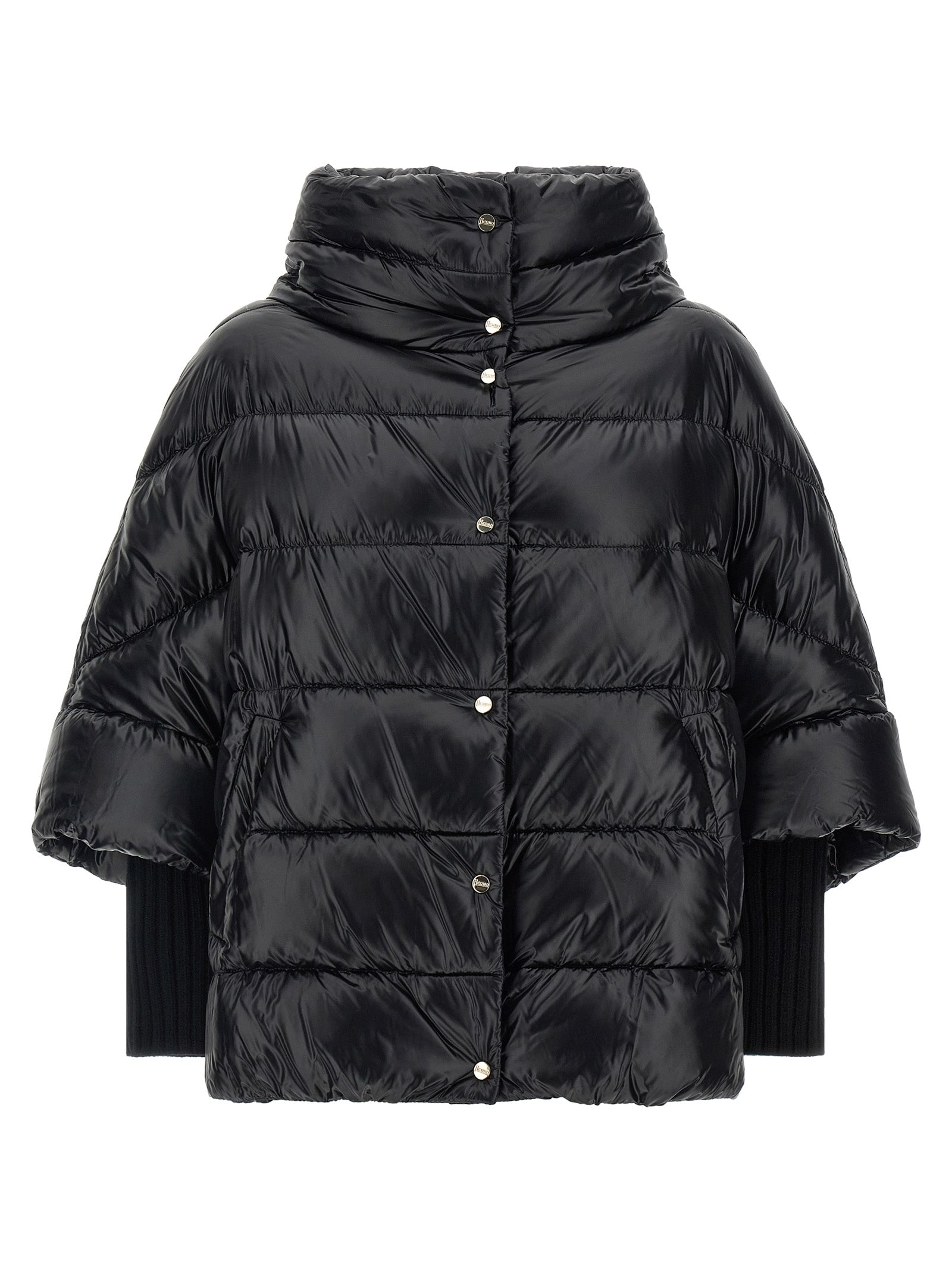 Herno Black Polyamide Coat