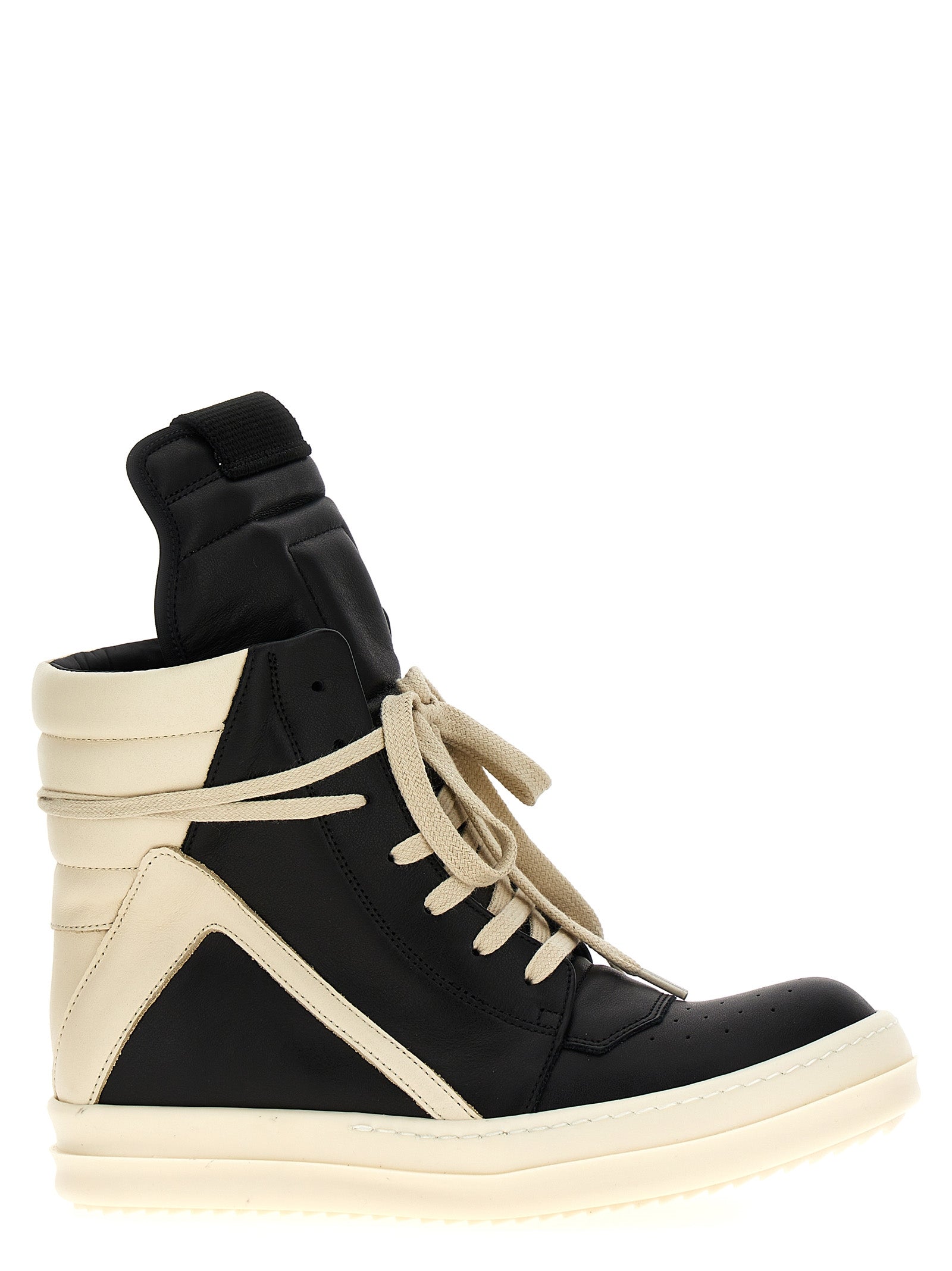 Rick Owens Bicolor Calfskin Athletic Sneakers