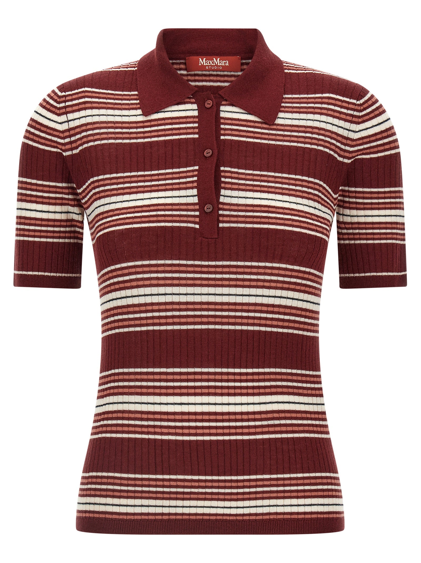 Max Mara Bordeaux Silk Polo Shirt