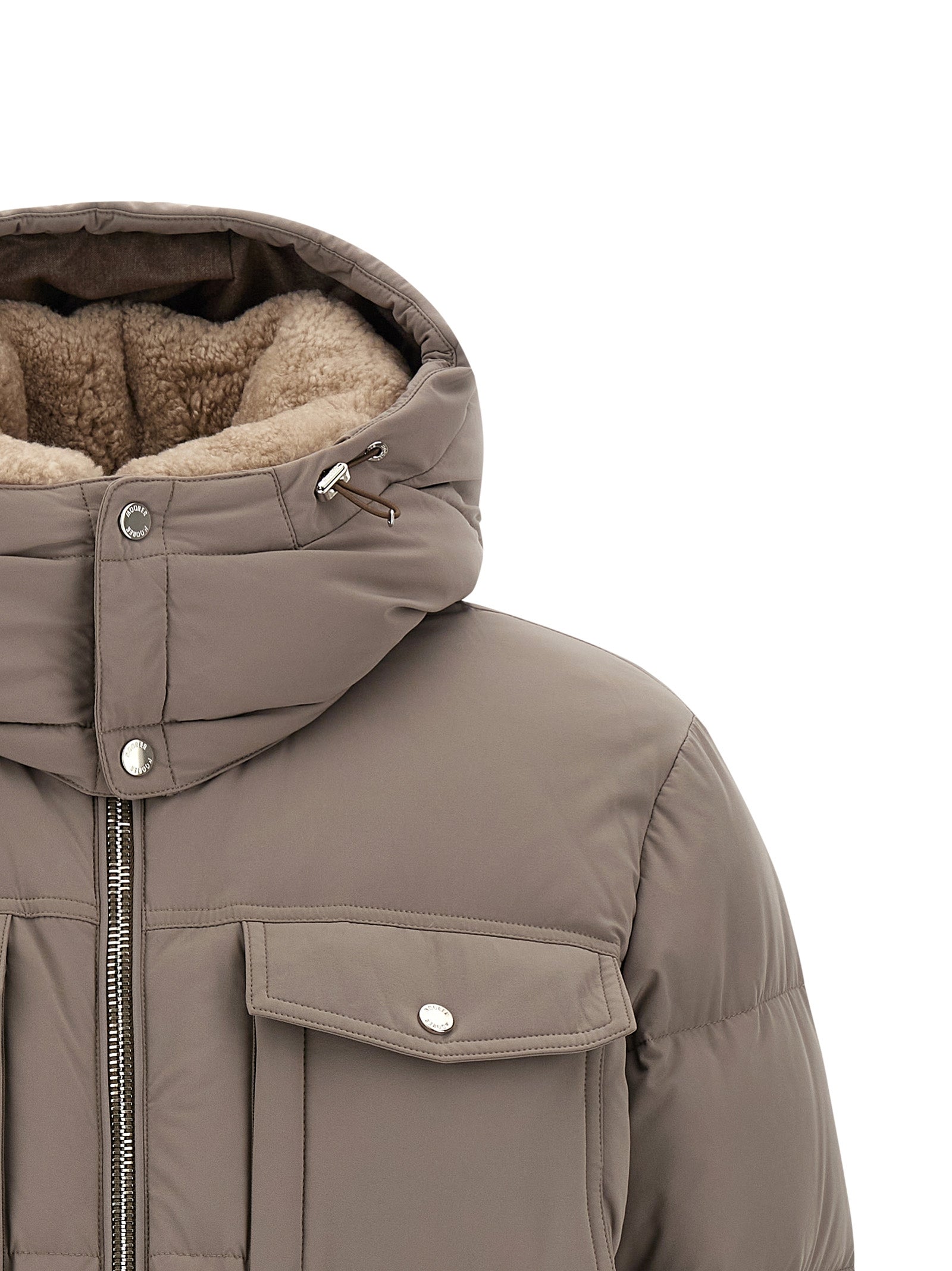 MooRER Gray Wool Bomber